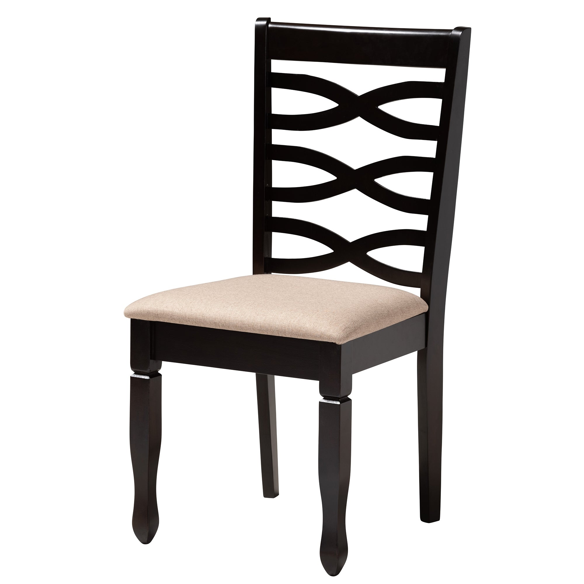 Baxton Studio Ruby Modern Beige Fabric and Dark Brown Finished Wood 5-Piece Dining Set