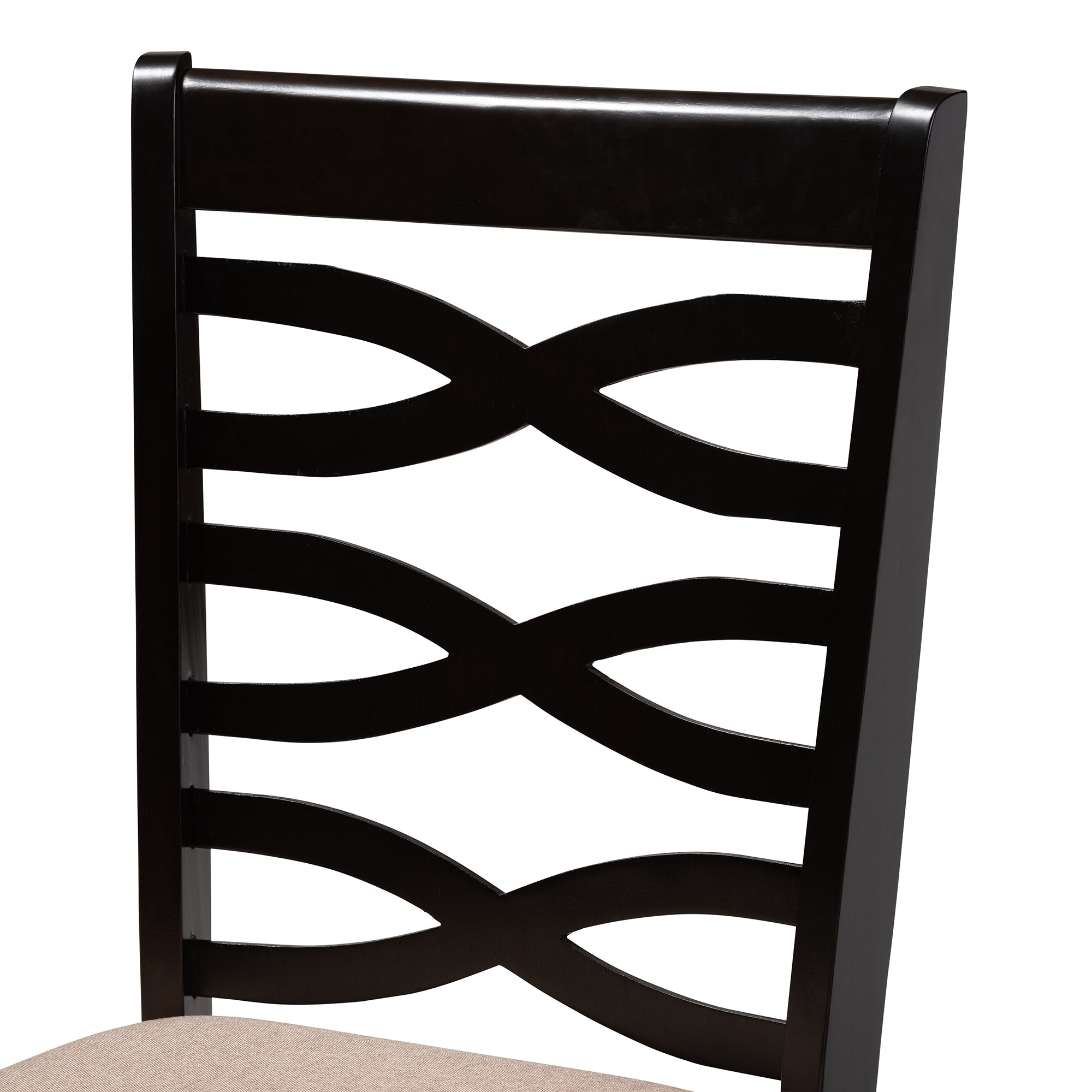 Baxton Studio Lanier Modern and Contemporary Sand Fabric Upholstered Espresso Brown Finished Wood 5-Piece Dining Set