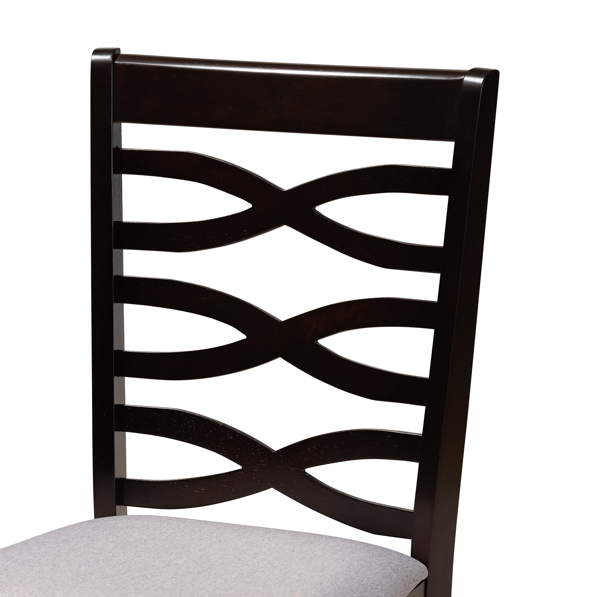 Baxton Studio Leda Modern and Contemporary Grey Fabric Upholstered and Dark Brown Finished Wood 5-Piece Dining Set