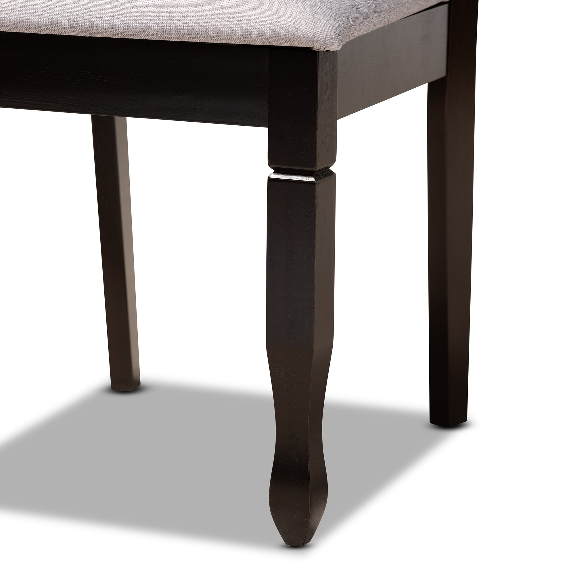 Baxton Studio Leda Modern and Contemporary Grey Fabric Upholstered and Dark Brown Finished Wood 5-Piece Dining Set