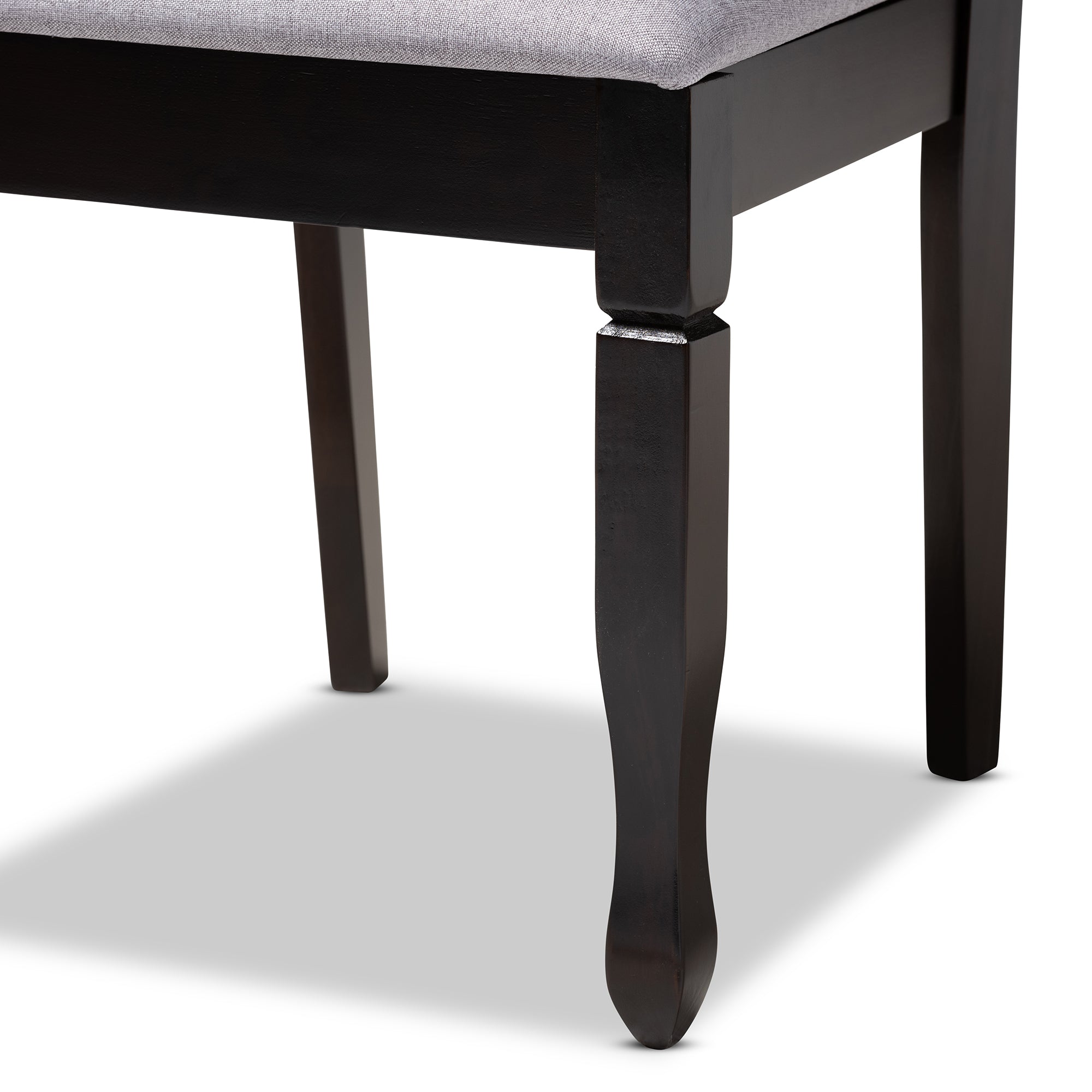Baxton Studio Lanier Modern and Contemporary Gray Fabric Upholstered Espresso Brown Finished Wood Dining Chair Set of 4