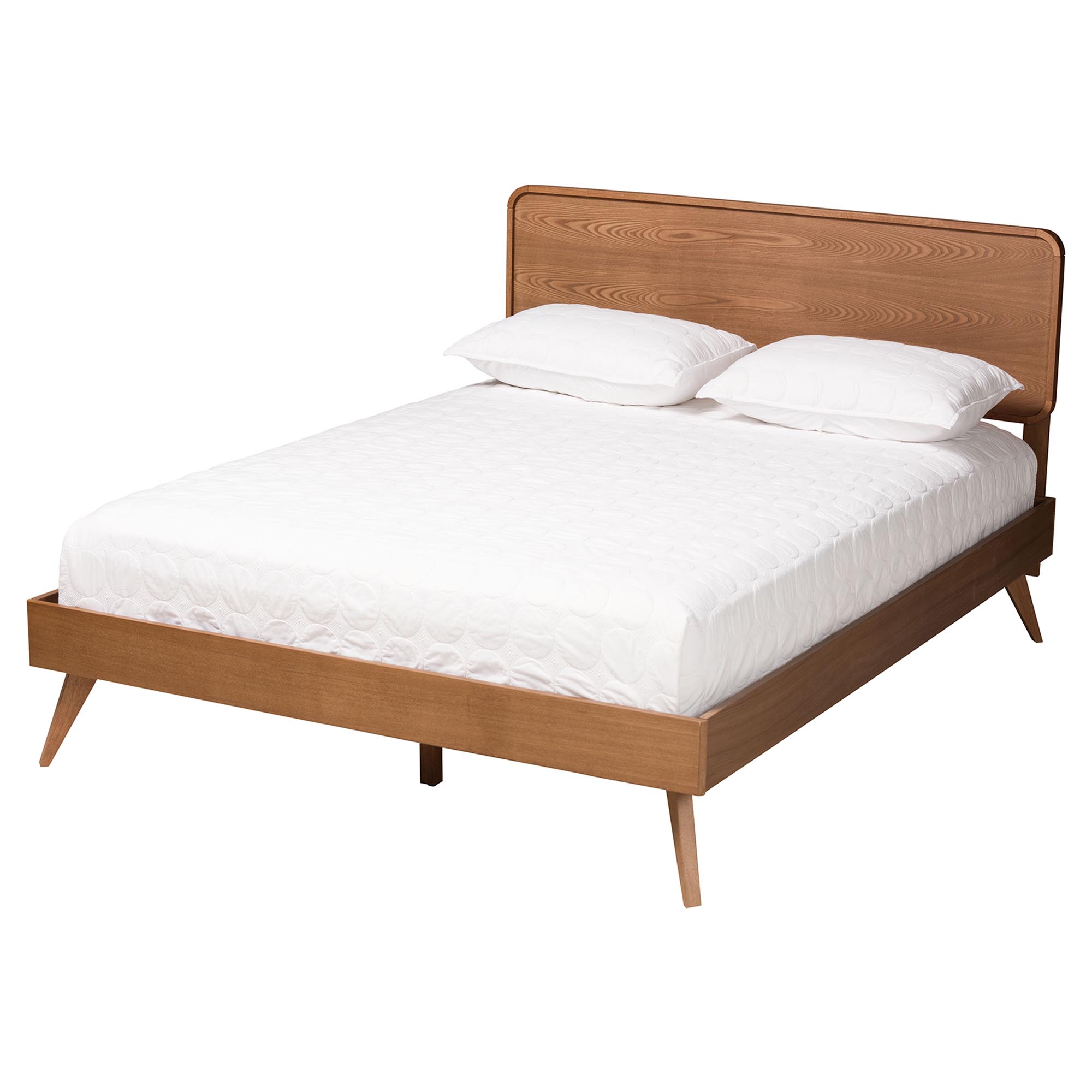 Baxton Studio Demeter Mid-Century Modern Walnut Brown Finished Wood Full Size 3-Piece Bedroom Set