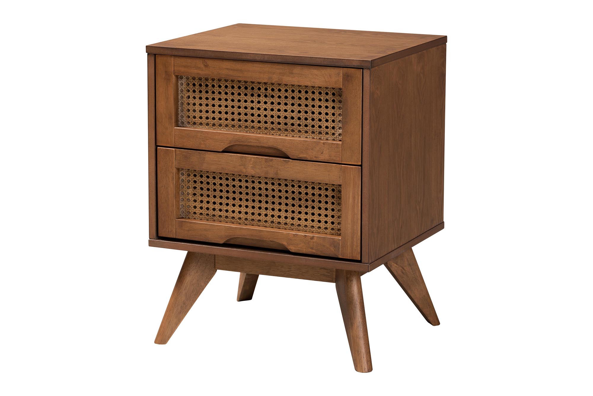 Baxton Studio Demeter Mid-Century Modern Walnut Brown Finished Wood King Size 3-Piece Bedroom Set