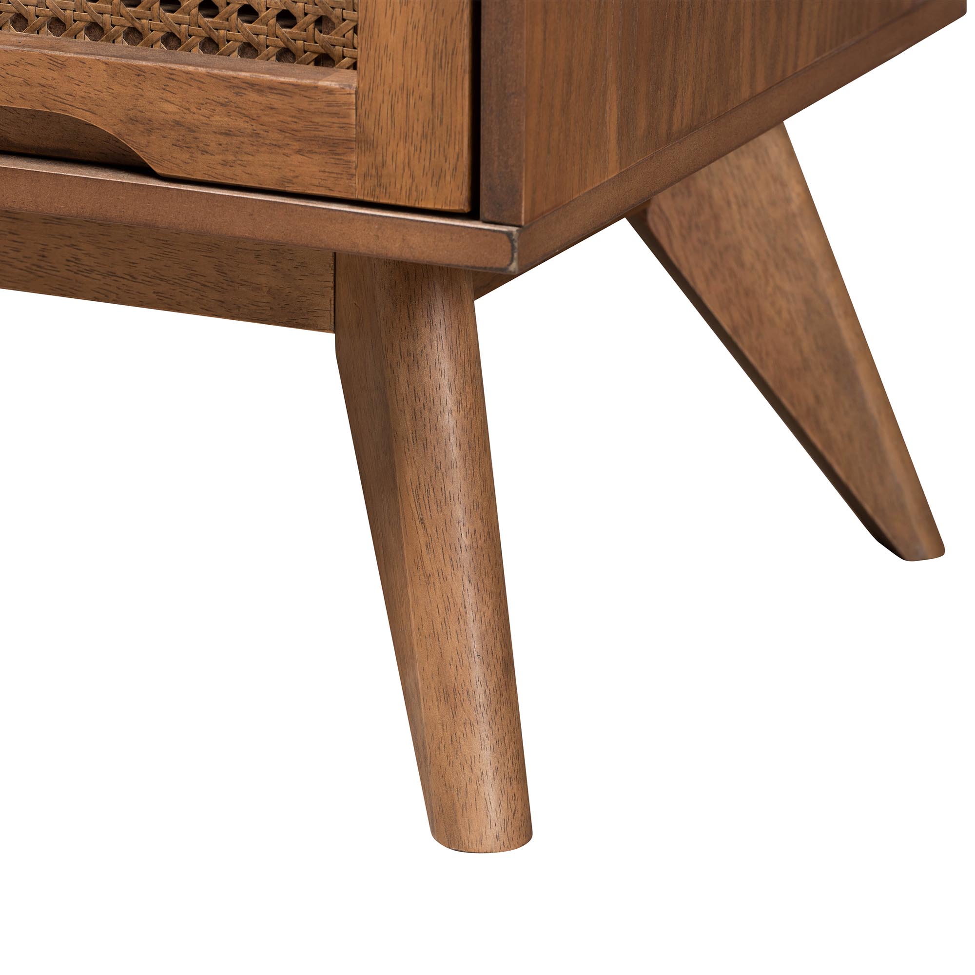 Baxton Studio Demeter Mid-Century Modern Walnut Brown Finished Wood Full Size 3-Piece Bedroom Set