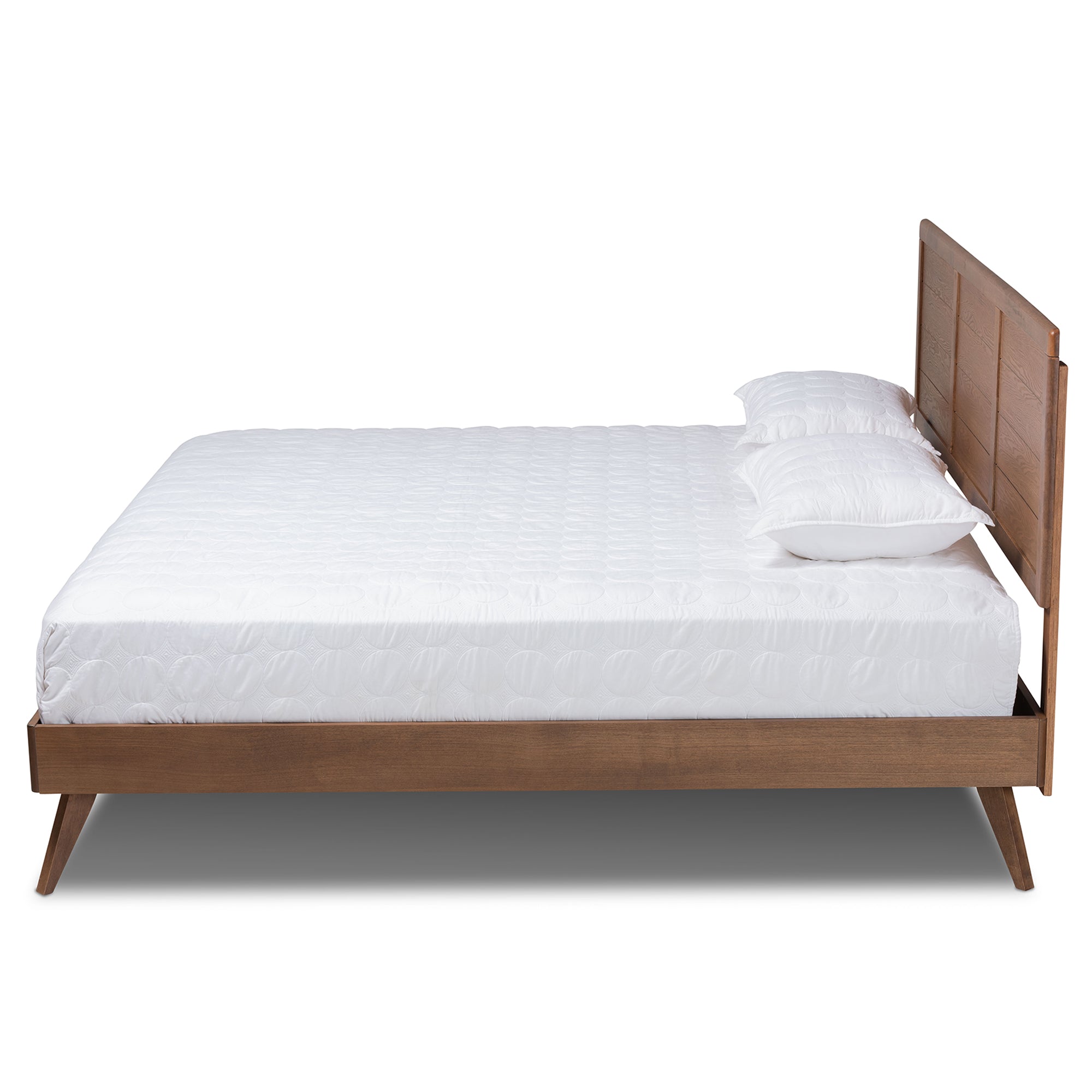Baxton Studio Artemis Mid-Century Modern Walnut Brown Finished Wood King Size Platform Bed