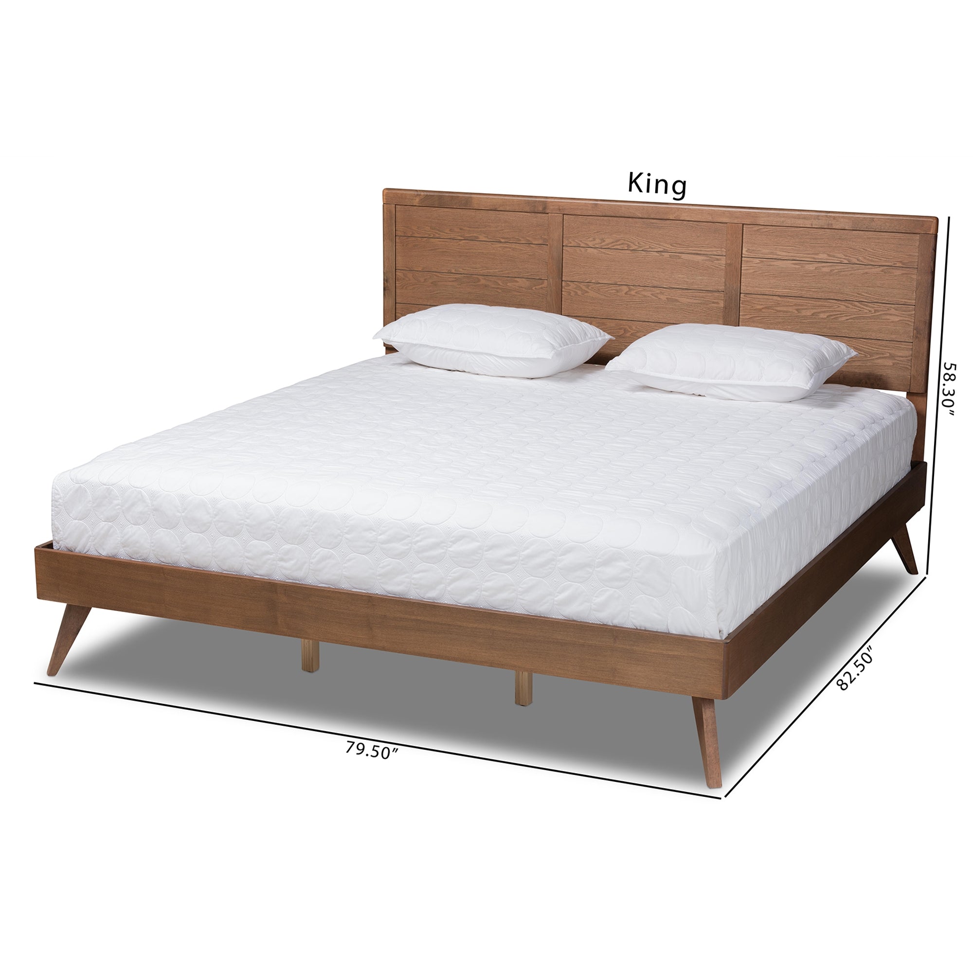 Baxton Studio Artemis Mid-Century Modern Walnut Brown Finished Wood King Size Platform Bed