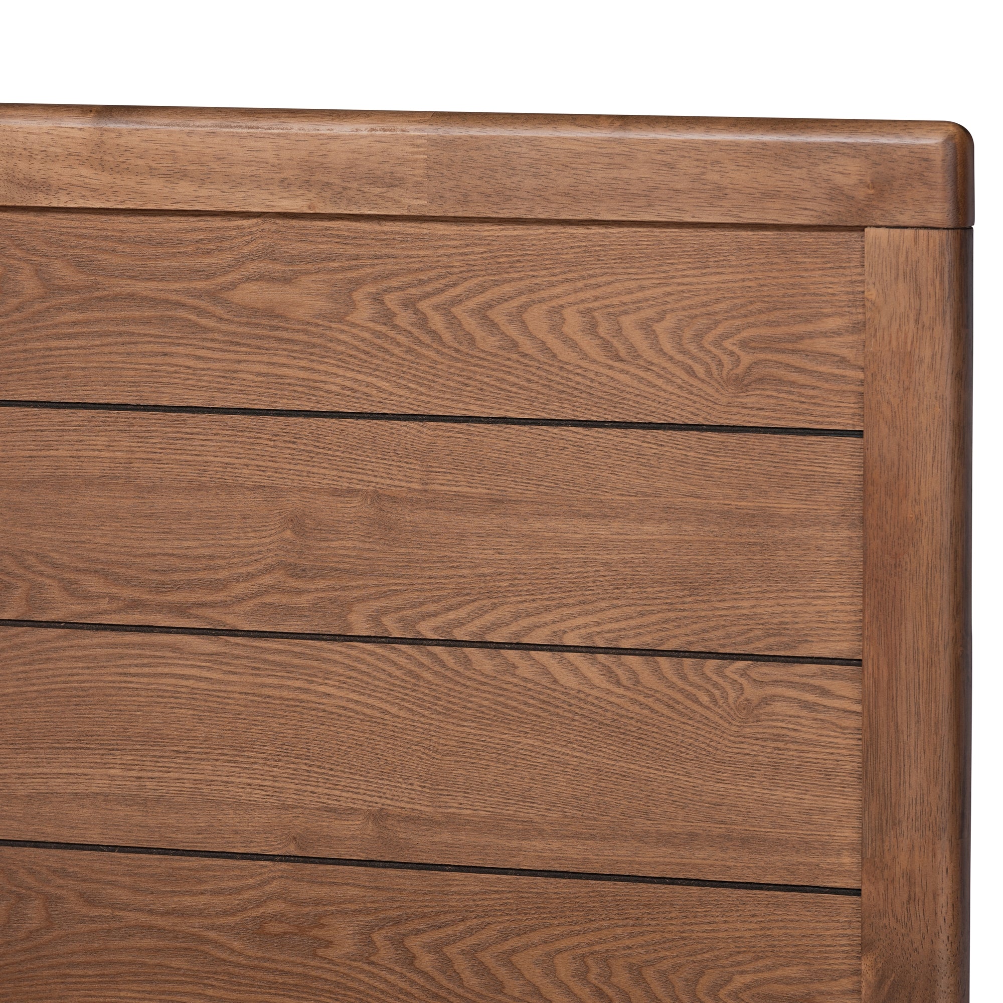 Baxton Studio Gabriela Rustic Modern Dark Grey Fabric Upholstered and Ash Walnut Brown Finished Wood Queen Size Platform Bed