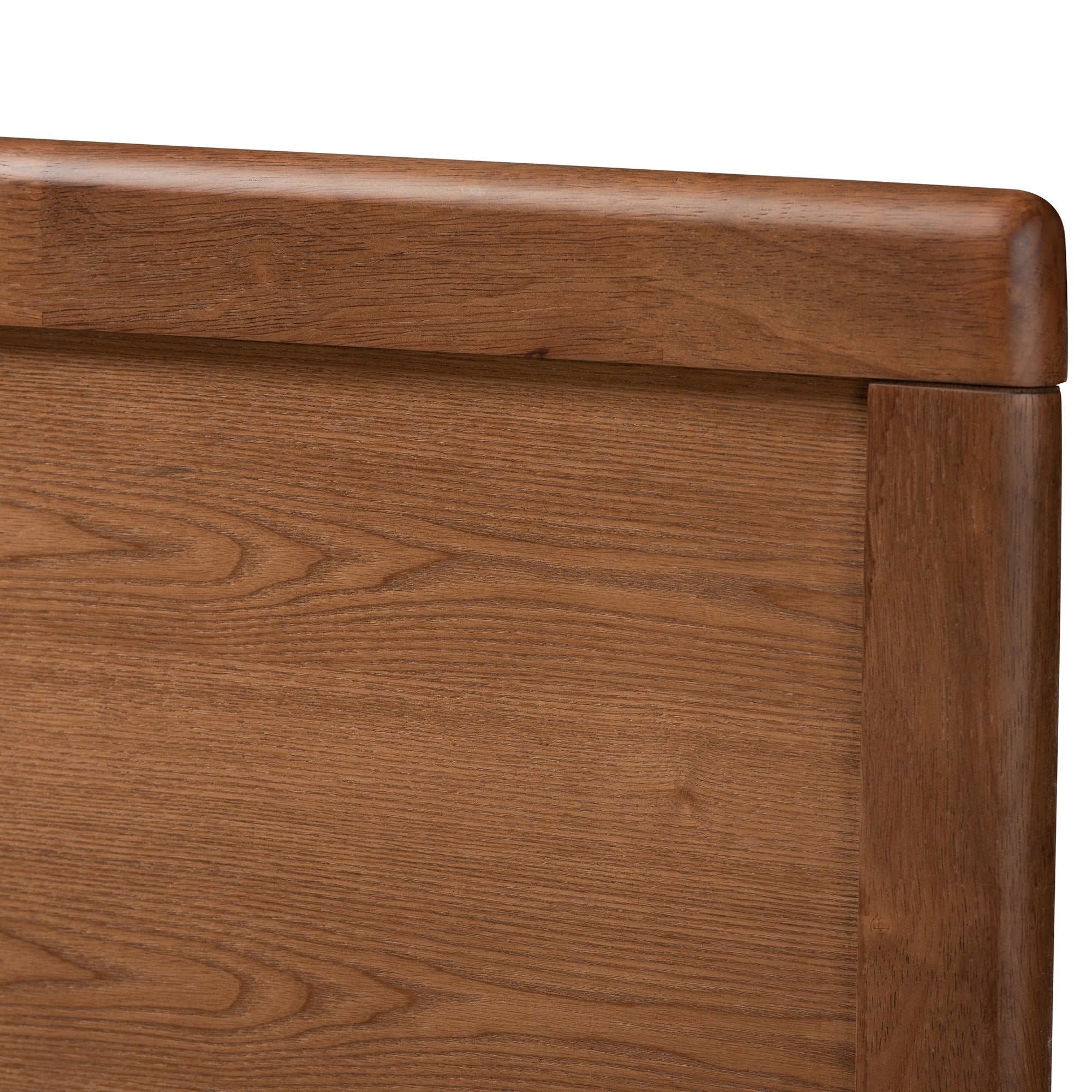 Baxton Studio Tamsin Modern Transitional Ash Walnut Brown Finished Wood Full Size 4-Drawer Platform Storage Bed with Built-In Shelves