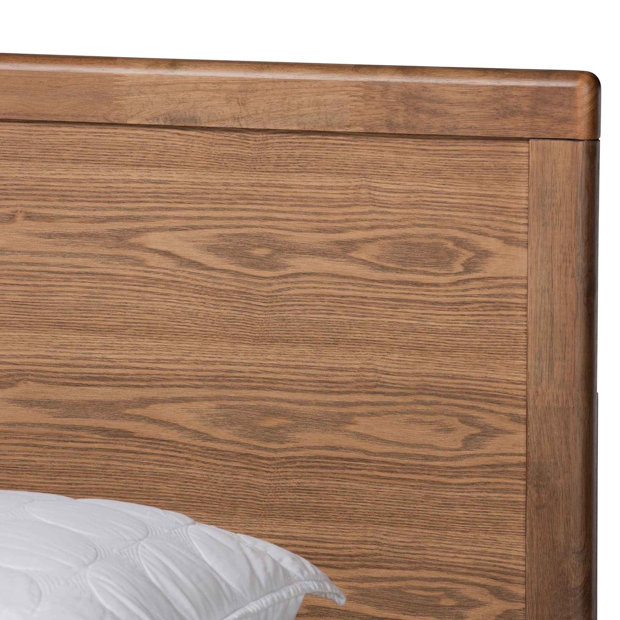 Baxton Studio Tamsin Modern Transitional Ash Walnut Brown Finished Wood King Size 4-Drawer Platform Storage Bed with Built-In Shelves