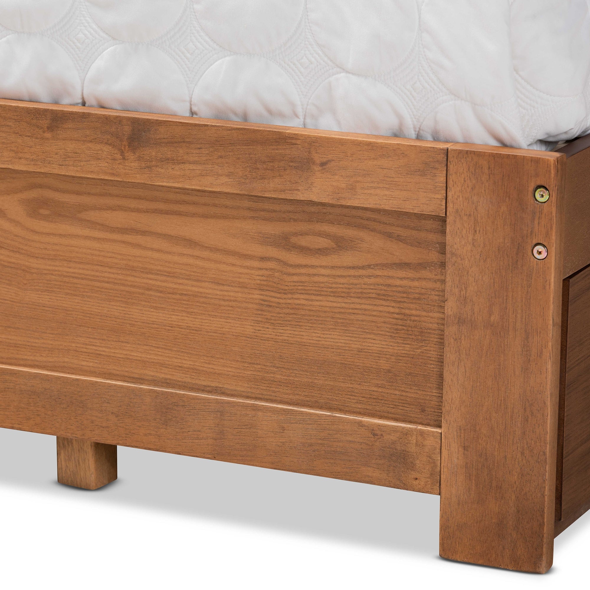 Baxton Studio Aras Modern and Contemporary Transitional Ash Walnut Brown Finished Wood King Size 3-Drawer Platform Storage Bed