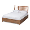 Baxton Studio Piera Modern and Contemporary Transitional Ash Walnut Brown Finished Wood Queen Size 3-Drawer Platform Storage Bed