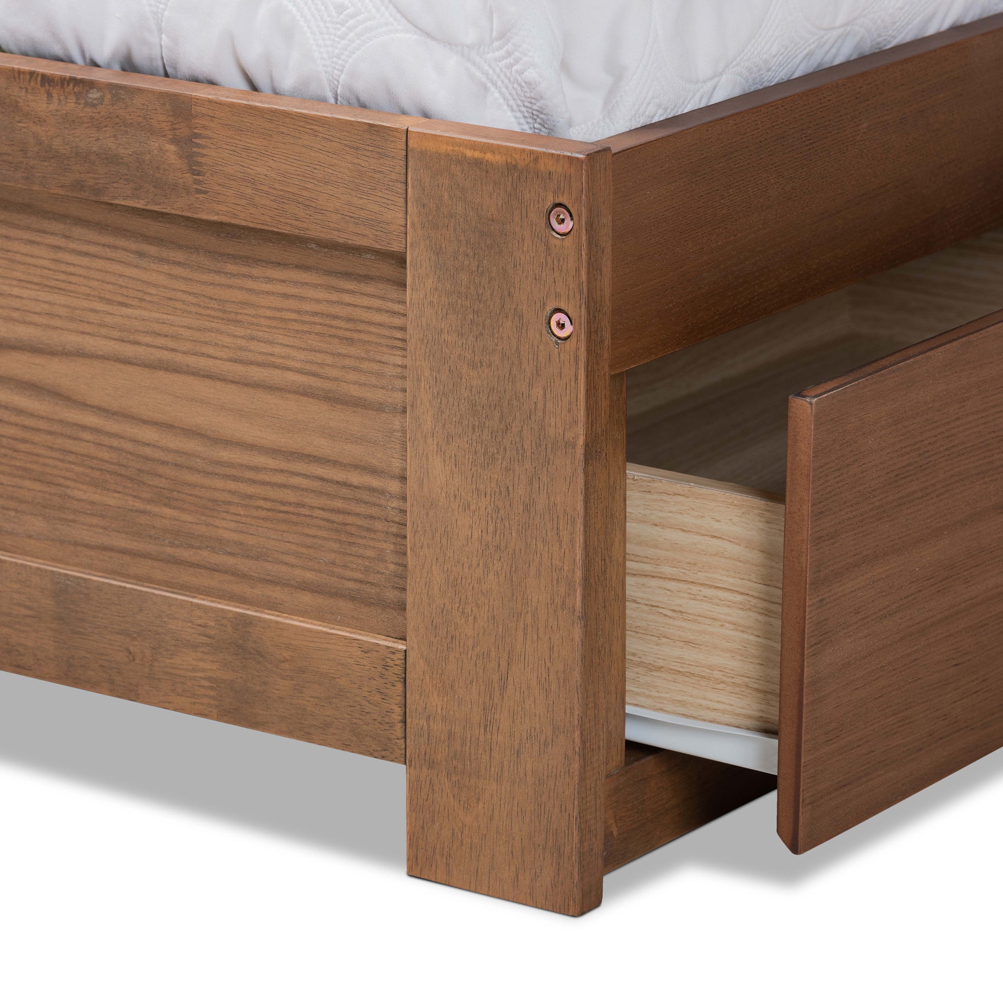 Baxton Studio Piera Modern and Contemporary Transitional Ash Walnut Brown Finished Wood King Size 3-Drawer Platform Storage Bed