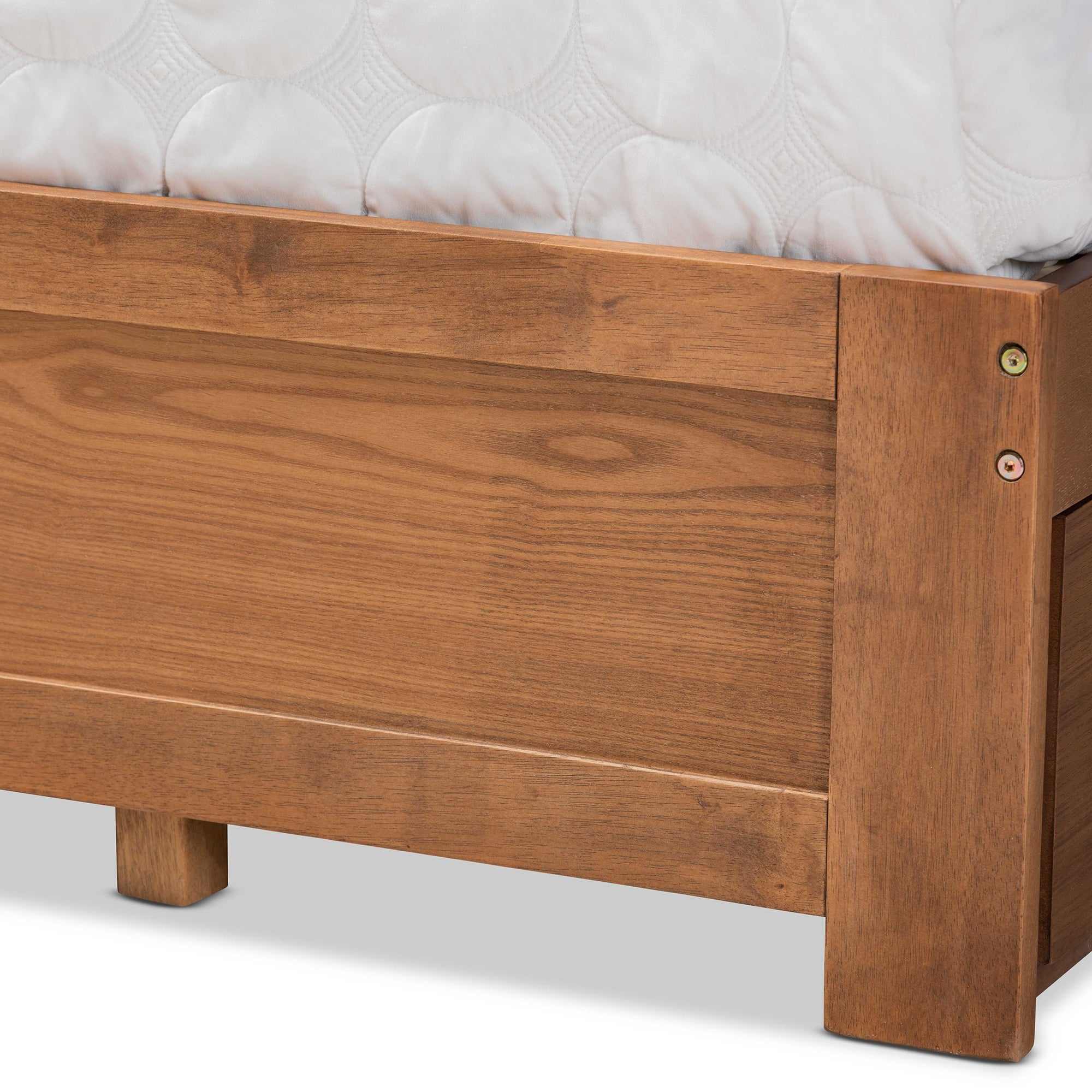 Baxton Studio Lisa Modern and Contemporary Transitional Ash Walnut Brown Finished Wood King Size 3-Drawer Platform Storage Bed