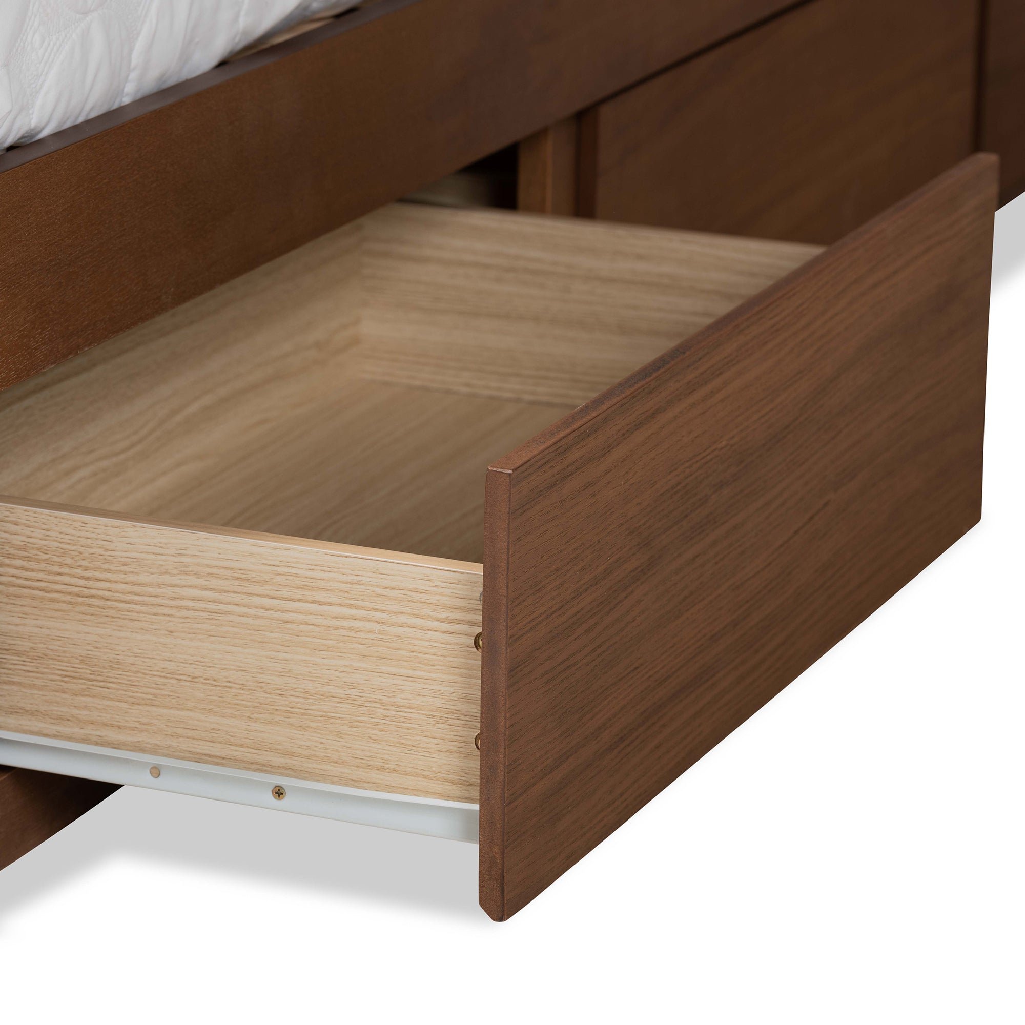 Baxton Studio Lisa Modern and Contemporary Transitional Ash Walnut Brown Finished Wood King Size 3-Drawer Platform Storage Bed
