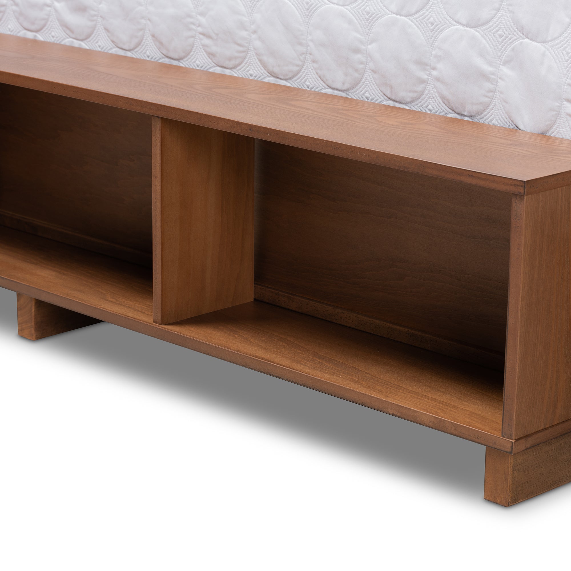 Baxton Studio Vita Modern Transitional Ash Walnut Brown Finished Wood 4-Drawer Queen Size Platform Storage Bed