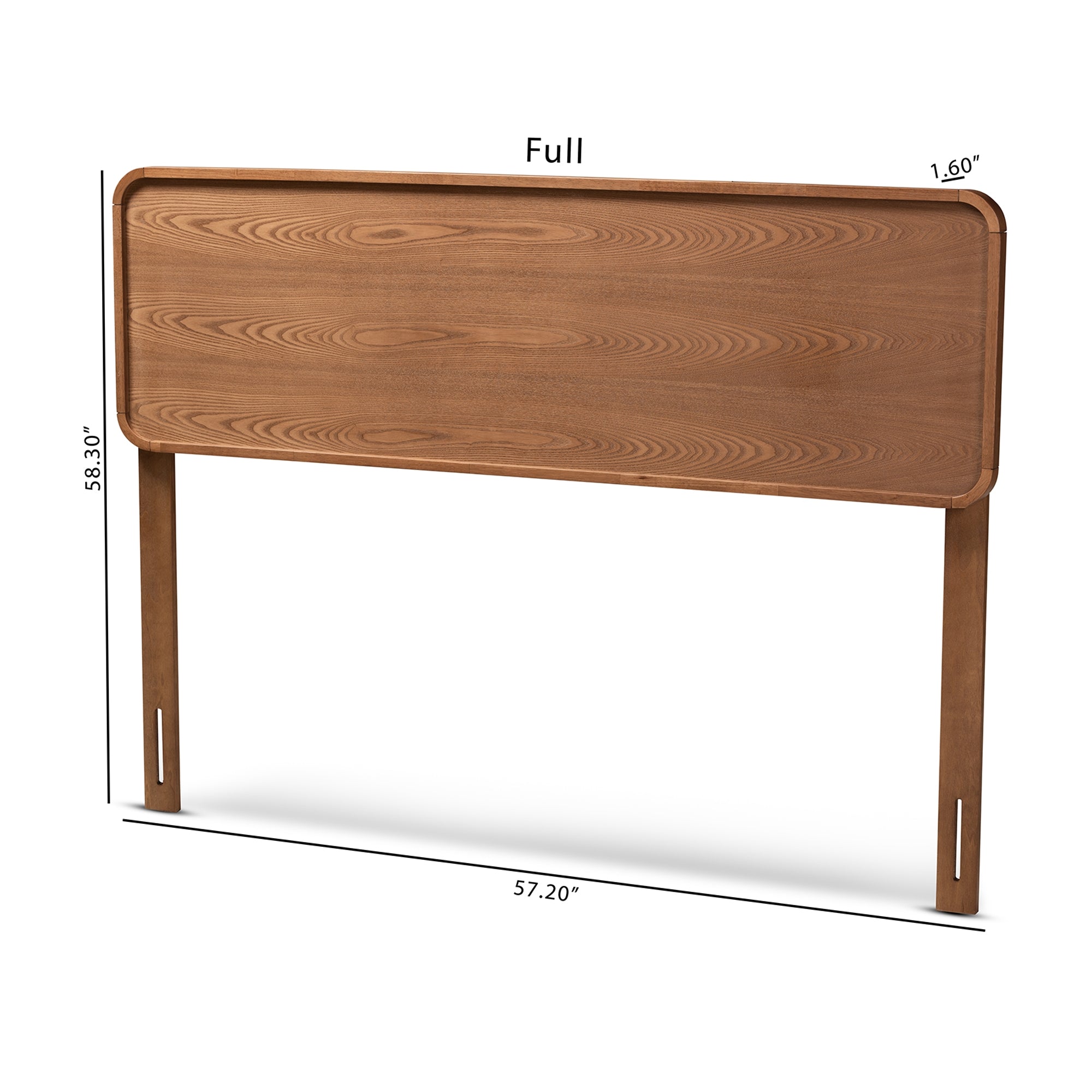Baxton Studio Mailene Mid-Century Modern Walnut Brown Finished Wood Full Size Headboard