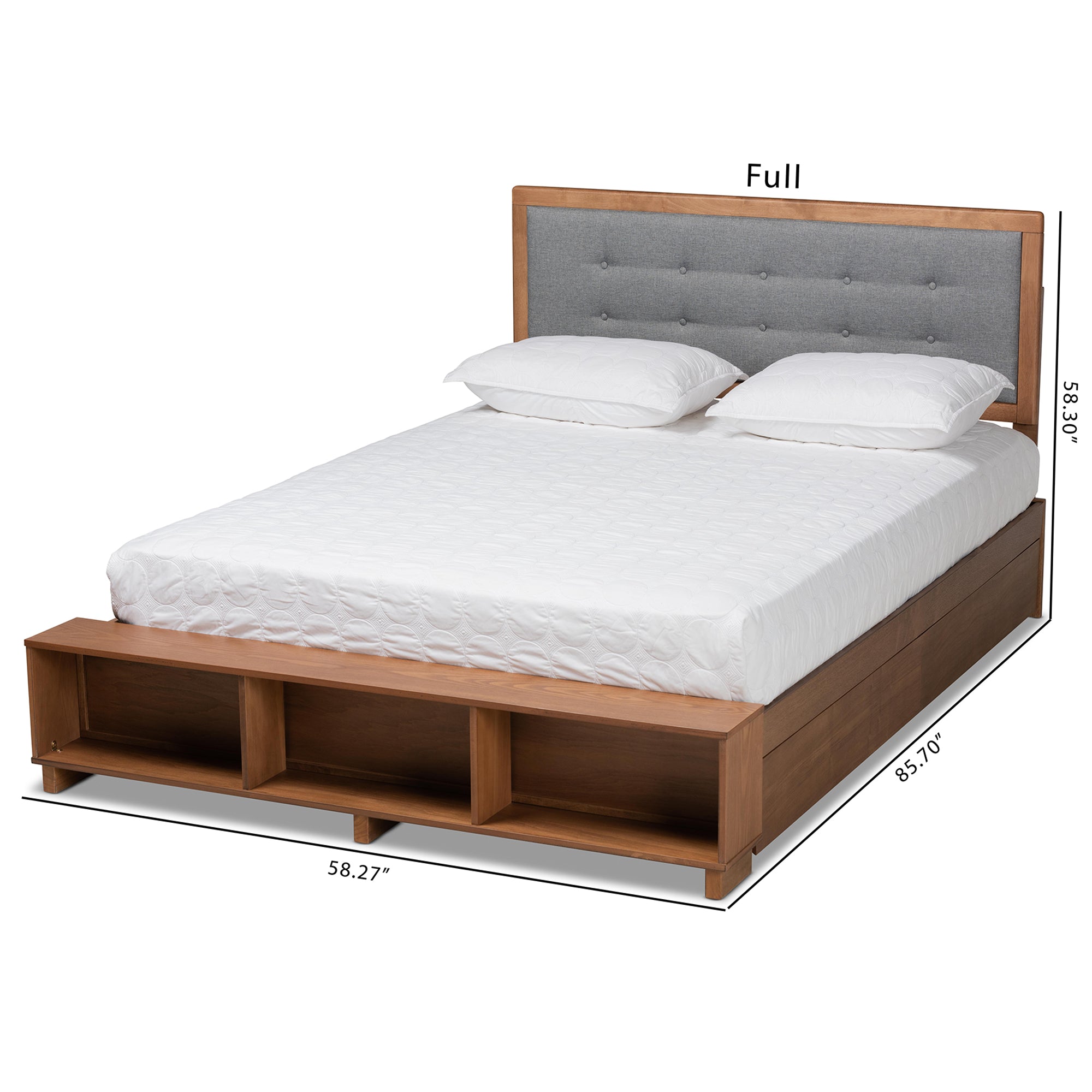 Baxton Studio Cosma Modern Transitional Ash Walnut Brown Finished Wood 4-Drawer Queen Size Platform Storage Bed