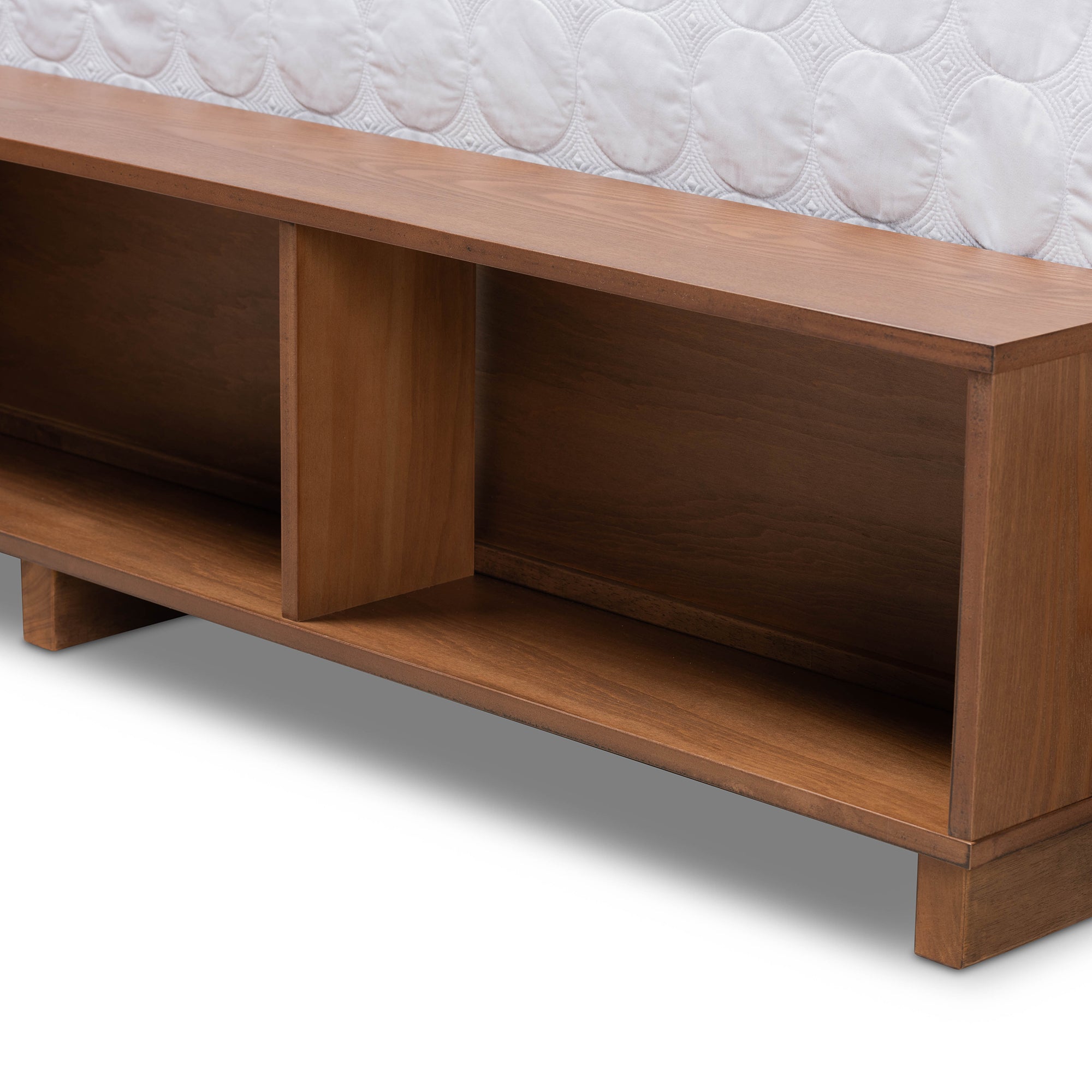 Baxton Studio Cosma Modern Transitional Ash Walnut Brown Finished Wood 4-Drawer King Size Platform Storage Bed