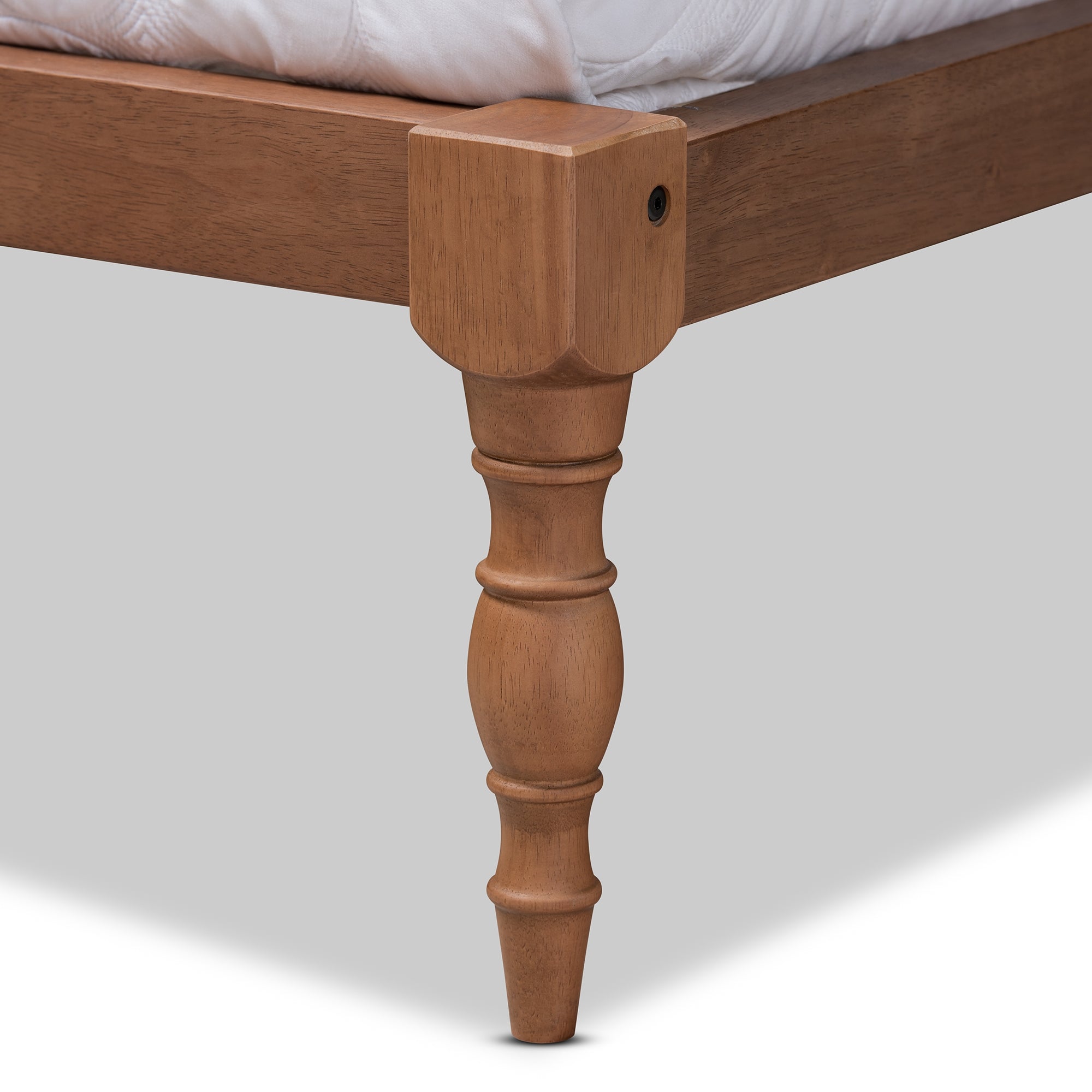 Baxton Studio Iseline Modern and Contemporary Walnut Brown Finished Wood Queen Size Platform Bed Frame