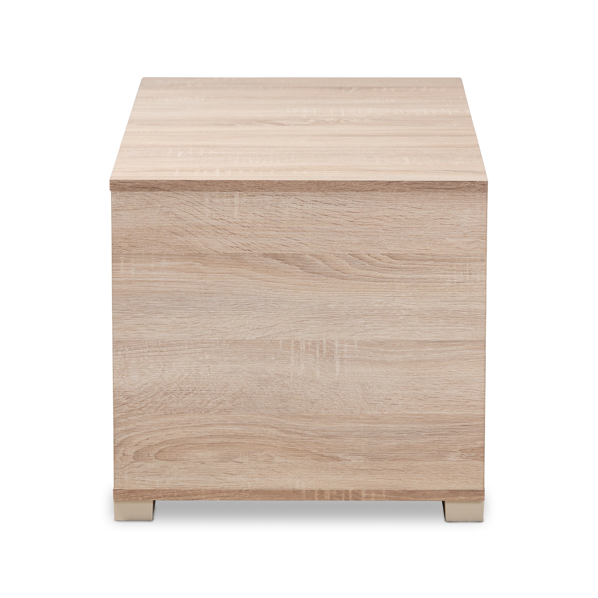 Baxton Studio Jasper Modern and Contemporary Oak Finished 2-Door Wood Cat Litter Box Cover House