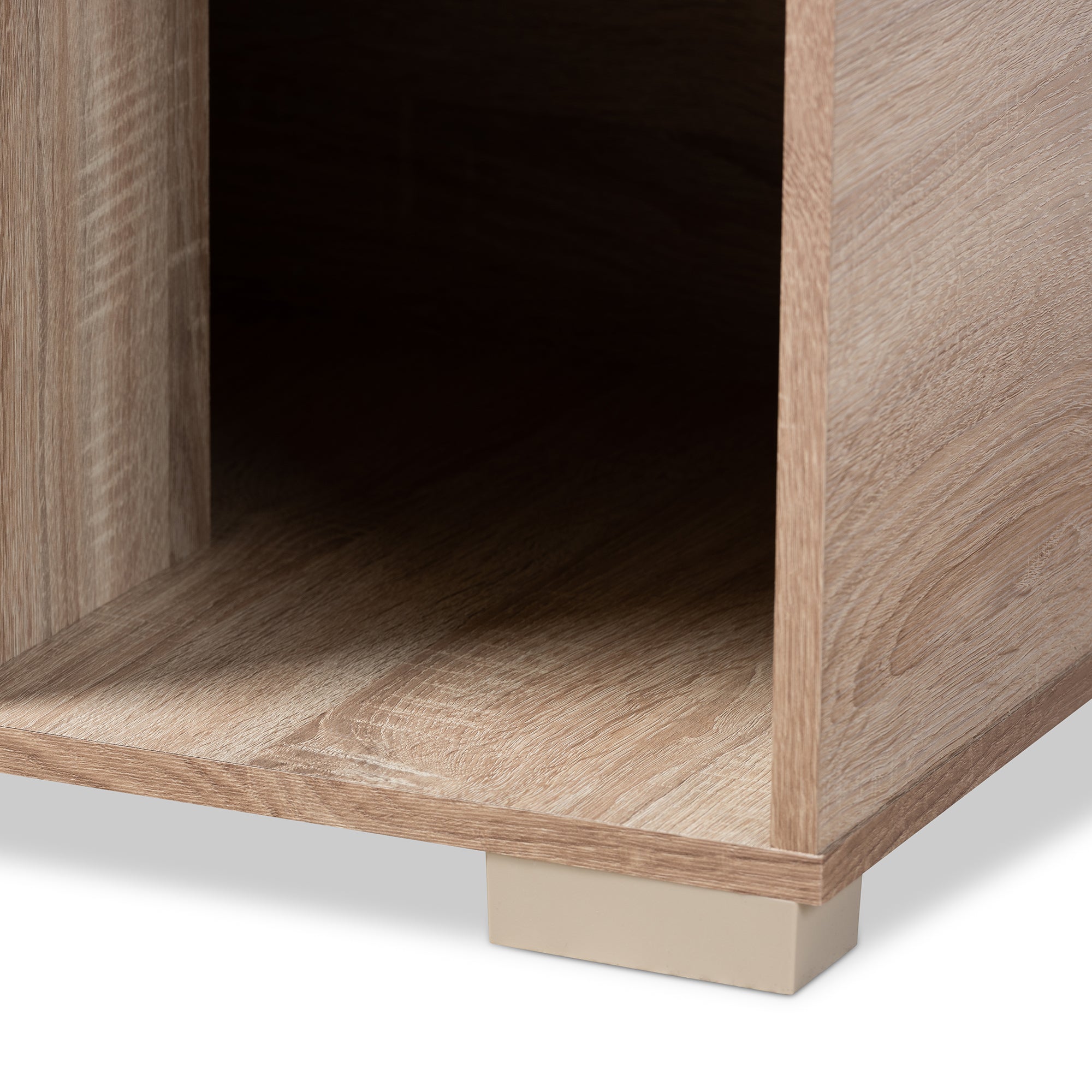 Baxton Studio Jasper Modern and Contemporary Oak Finished 2-Door Wood Cat Litter Box Cover House