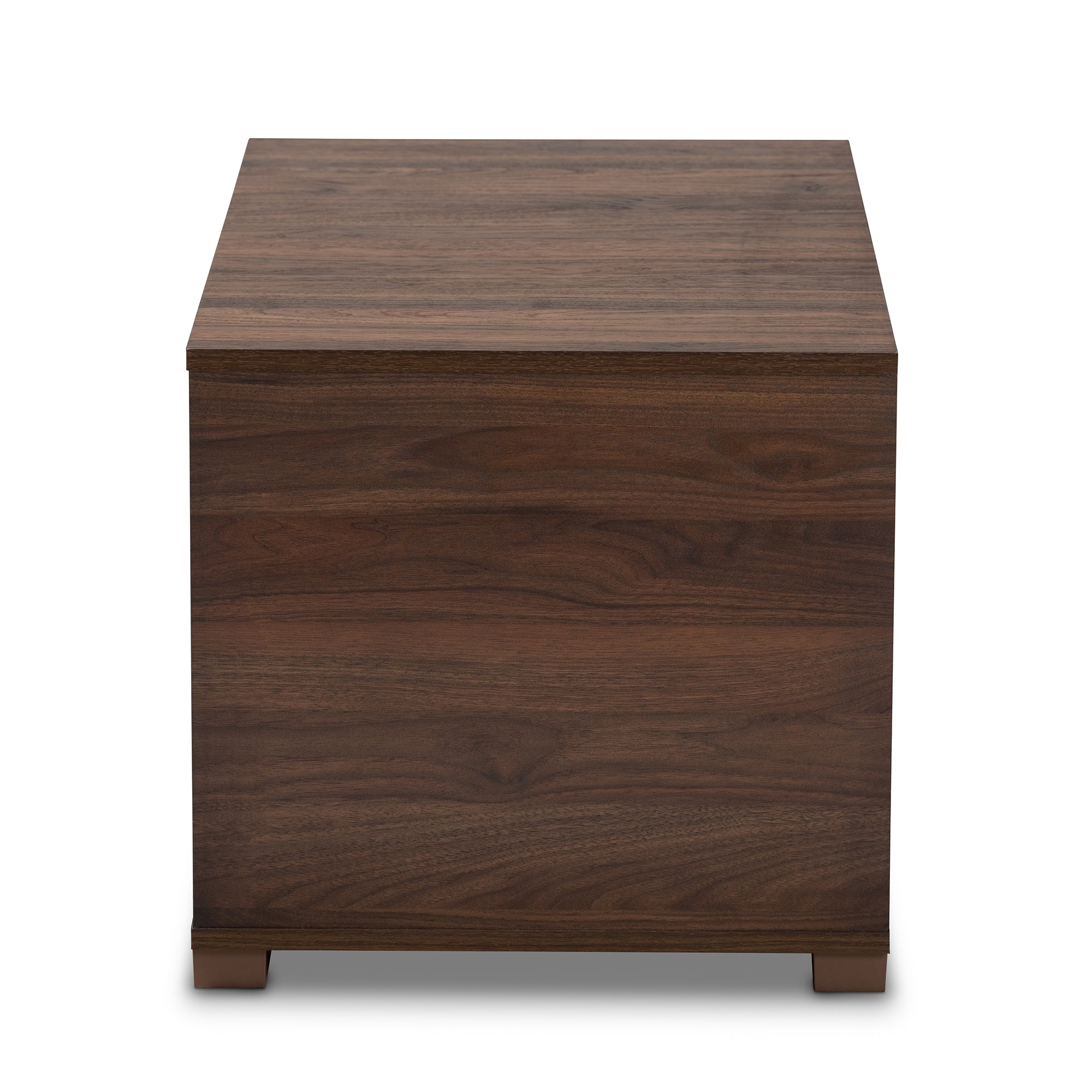 Baxton Studio Jasper Modern and Contemporary Walnut Brown Finished 2-Door Wood Cat Litter Box Cover House