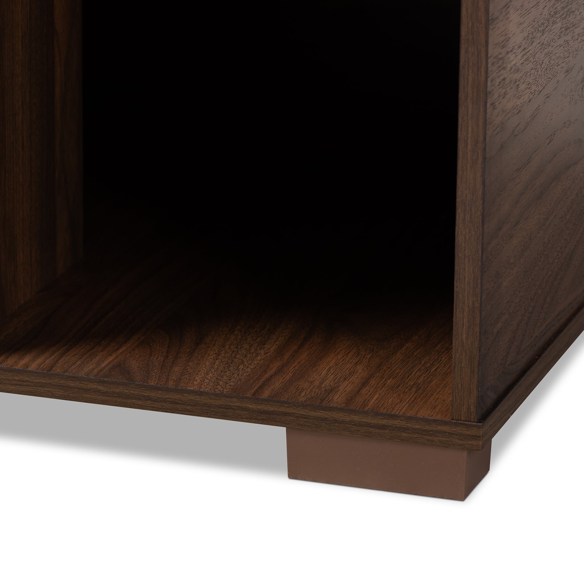 Baxton Studio Jasper Modern and Contemporary Walnut Brown Finished 2-Door Wood Cat Litter Box Cover House
