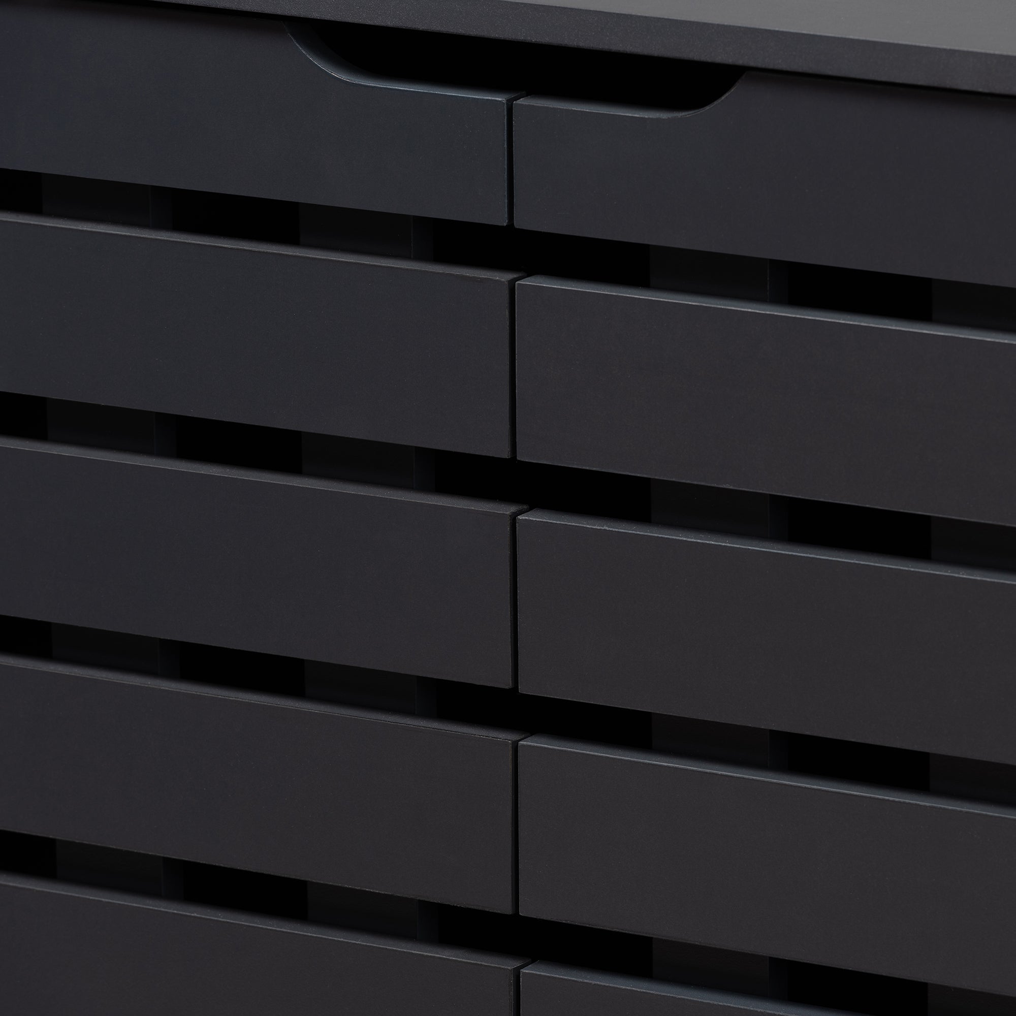 Baxton Studio Shirley Modern and Contemporary Dark Grey Finished 2-Door Wood Shoe Storage Cabinet with Open Shelves