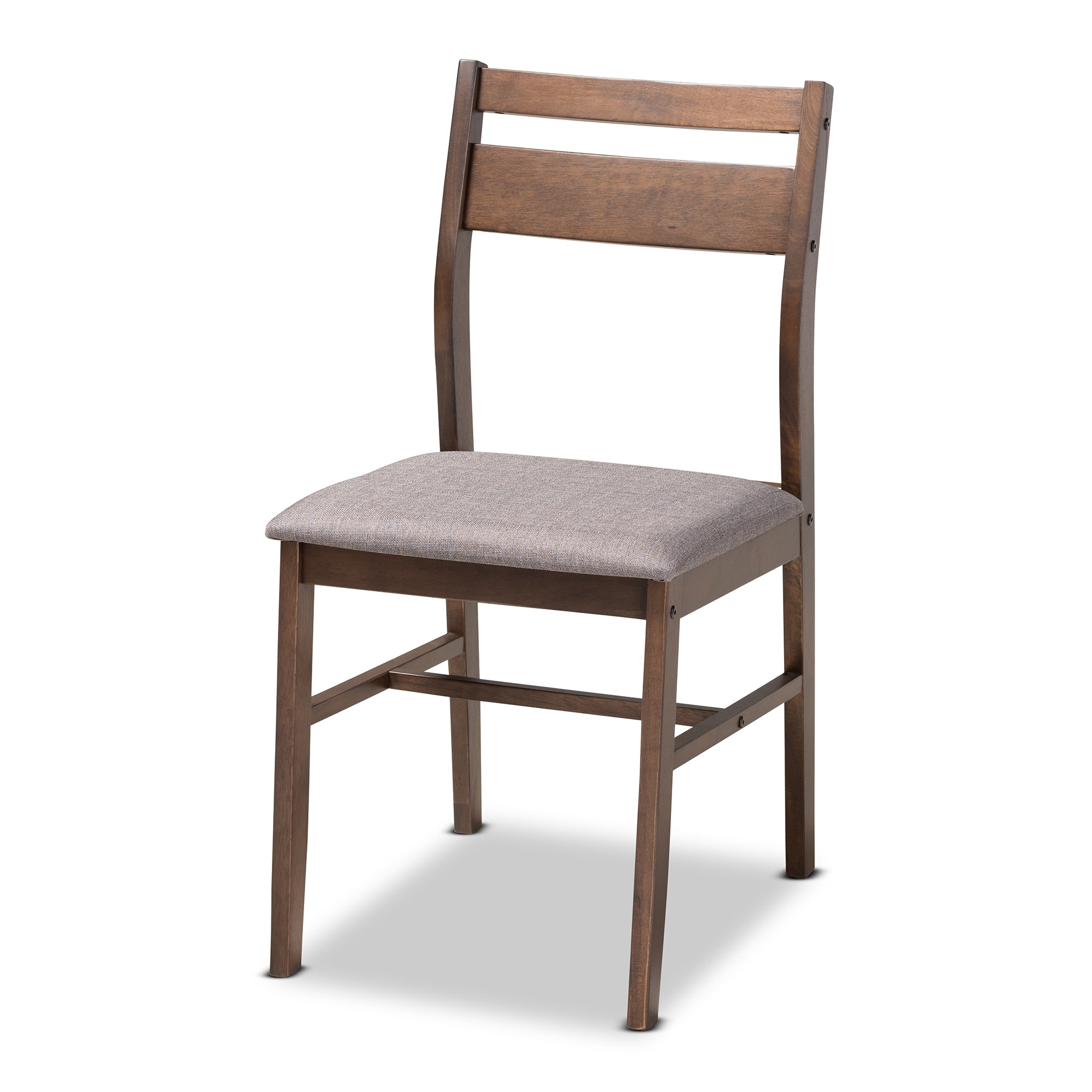 Baxton Studio Lovy Modern and Contemporary Gray Fabric Upholstered Dark Walnut-Finished 5-Piece Wood Dining Set