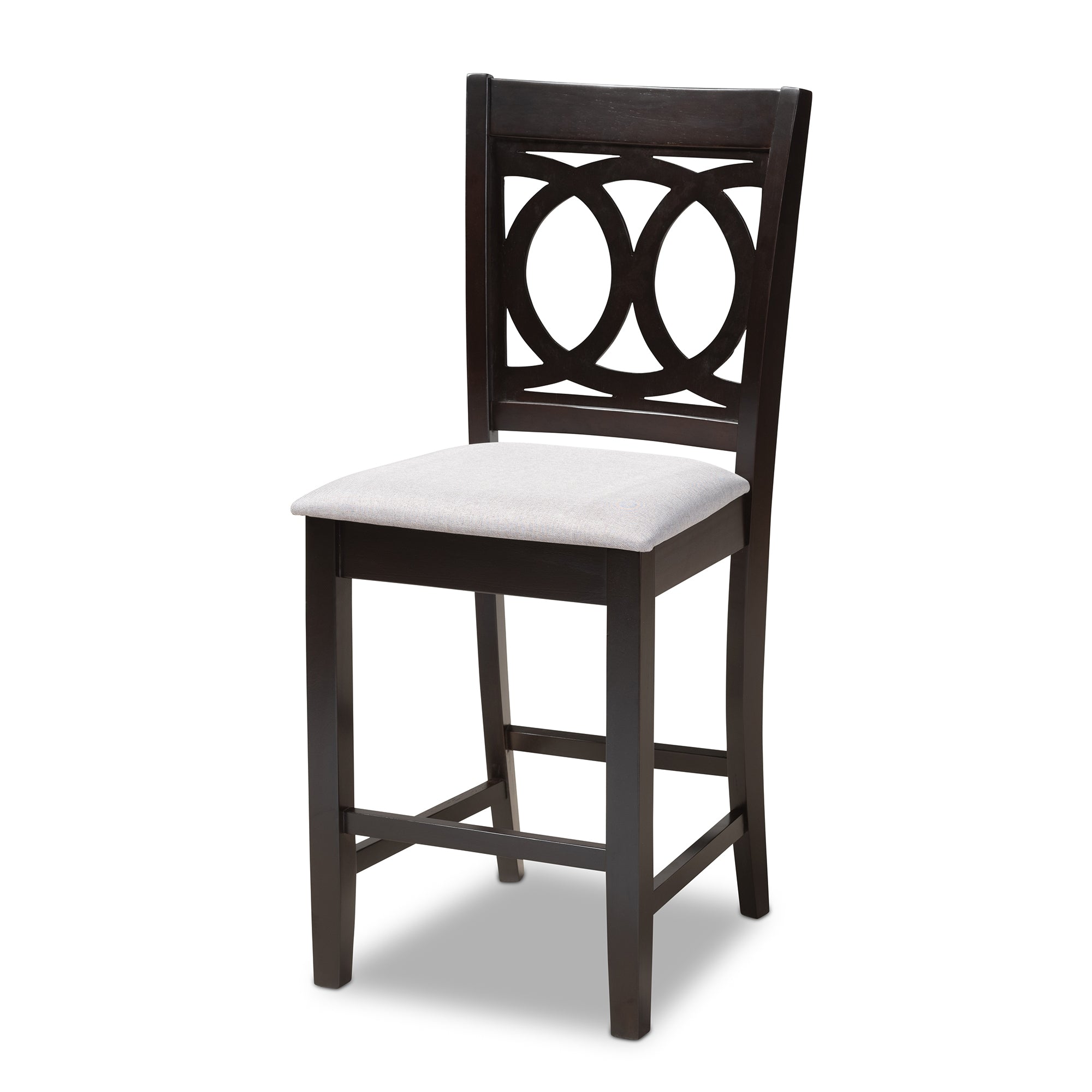 Baxton Studio Lenoir Modern and Contemporary Gray Fabric Upholstered Espresso Brown Finished 5-Piece Wood Pub Set