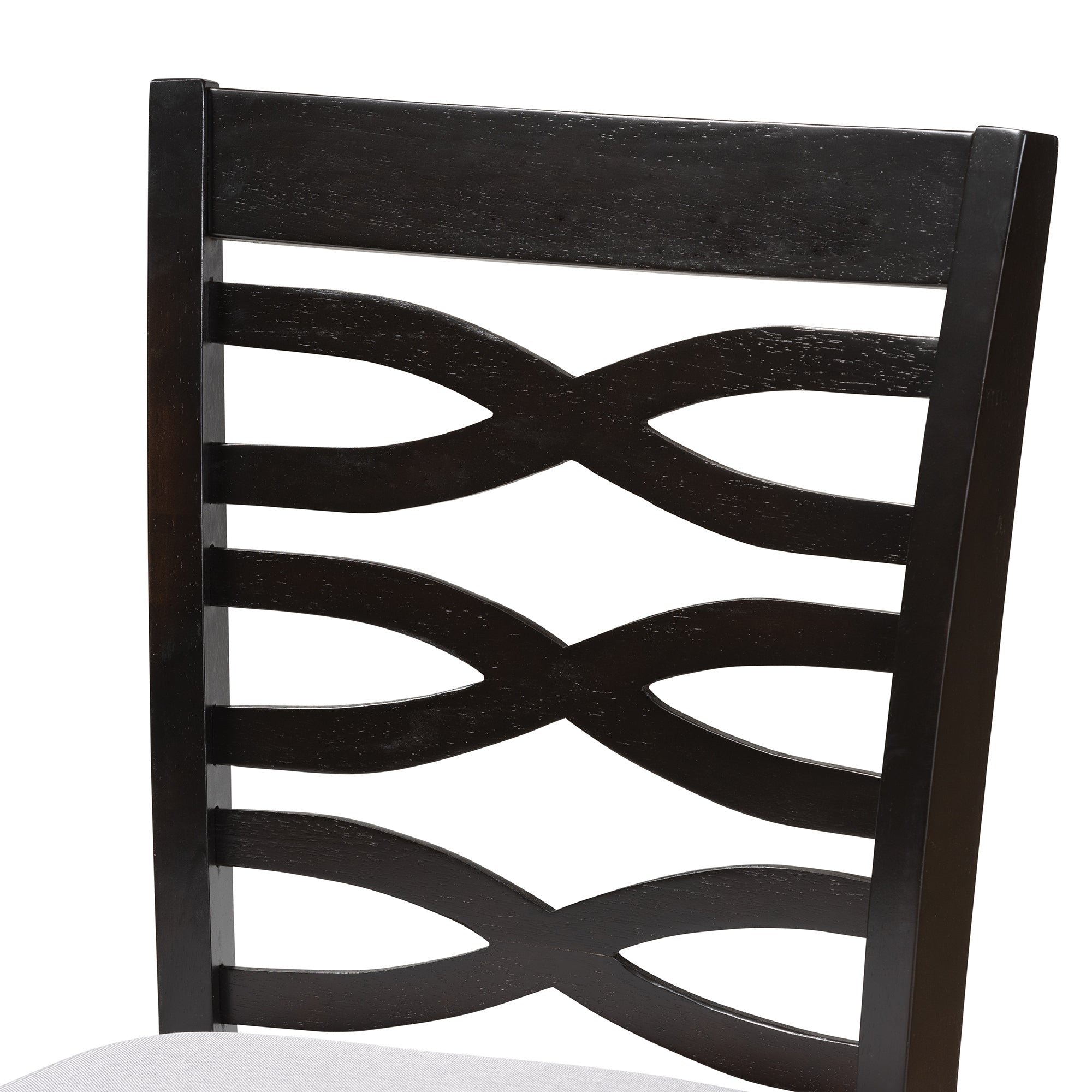 Baxton Studio Lanier Modern and Contemporary Gray Fabric Upholstered Espresso Brown Finished Wood Counter Height Pub Chair Set of 2