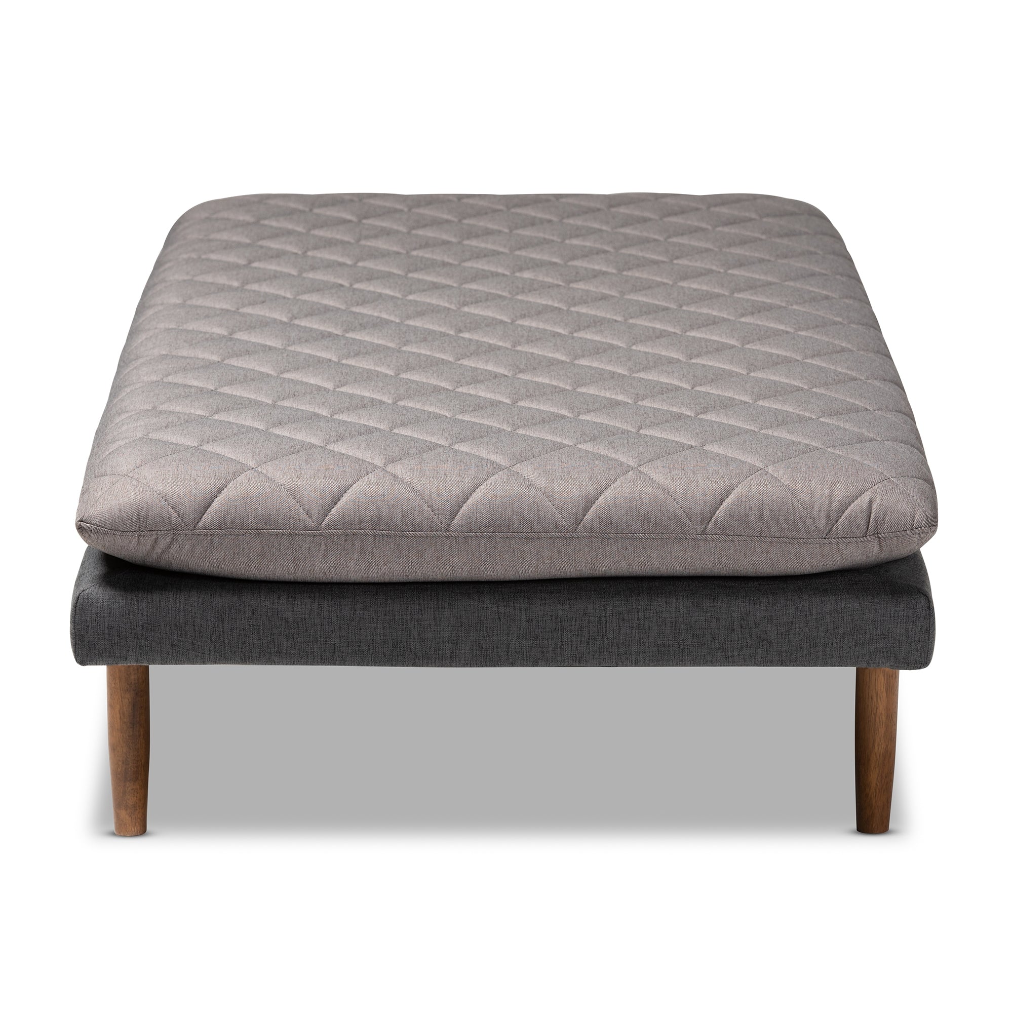 Baxton Studio Marit Mid-Century Modern Two-Tone Grey Fabric Upholstered Walnut Finished Wood Daybed
