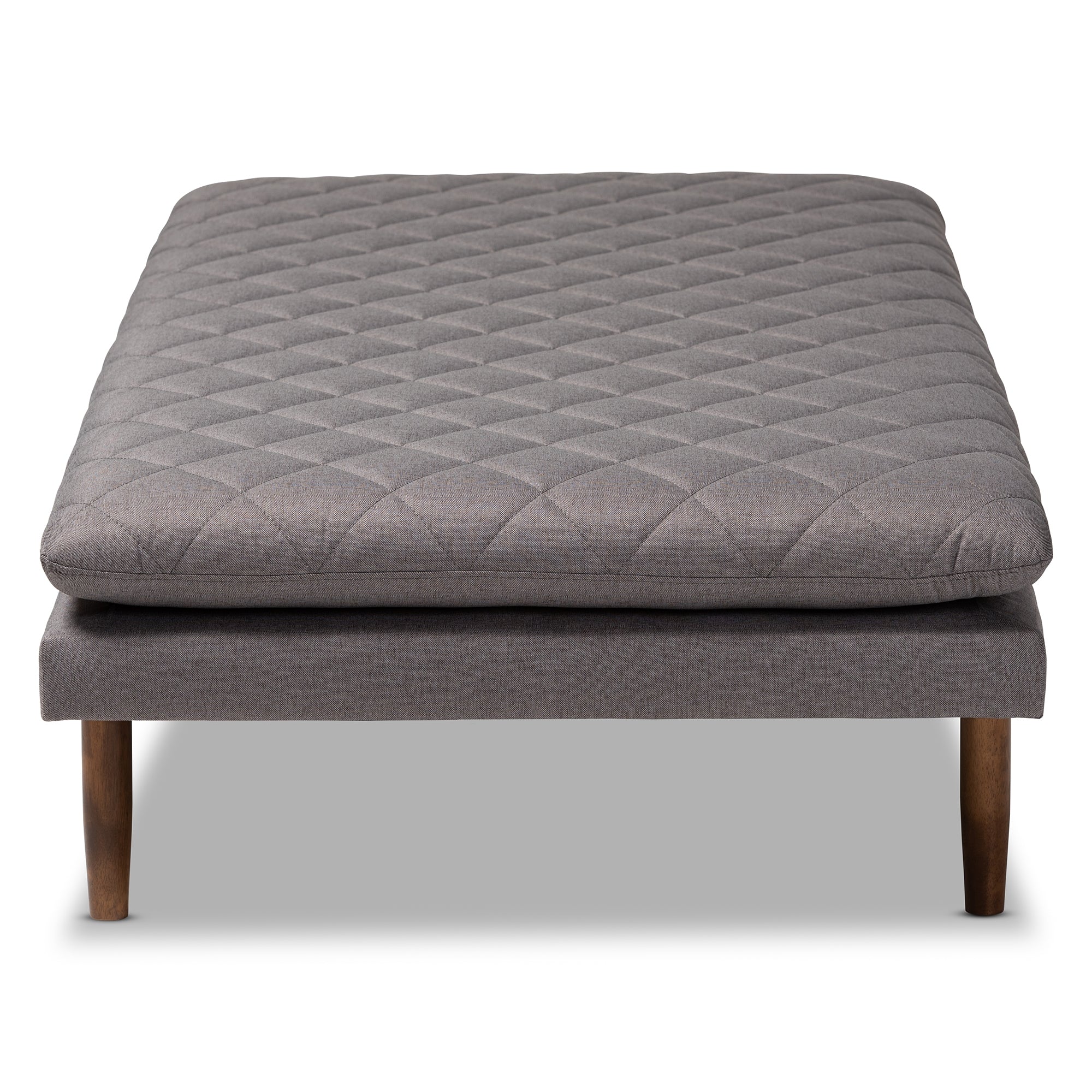 Baxton Studio Marit Mid-Century Modern Grey Fabric Upholstered Walnut Finished Wood Daybed