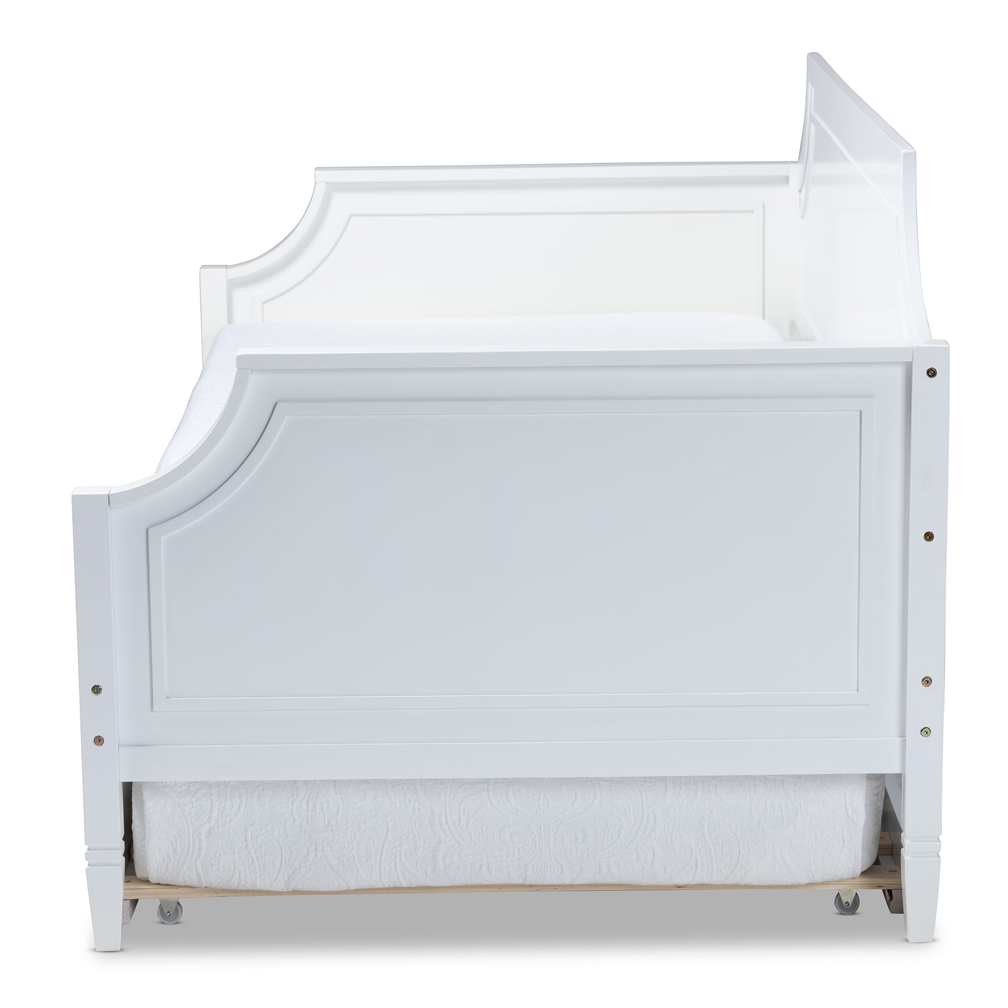 Baxton Studio Mariana Classic and Traditional White Finished Wood Twin Size Daybed with Trundle