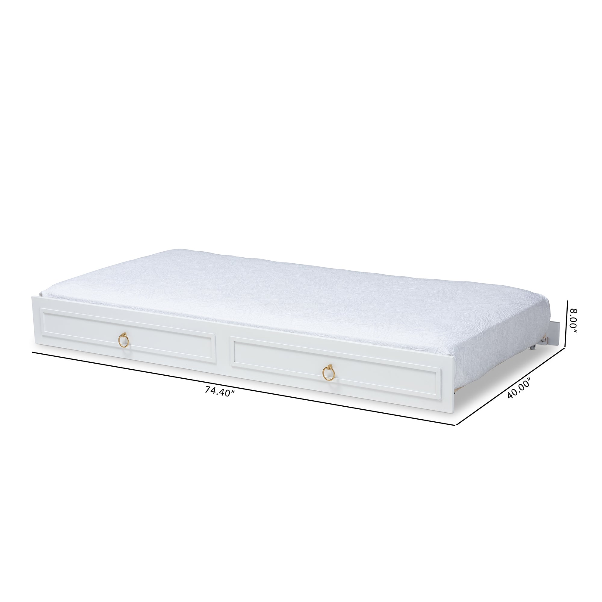 Baxton Studio Mariana Classic and Traditional White Finished Wood Twin Size Trundle
