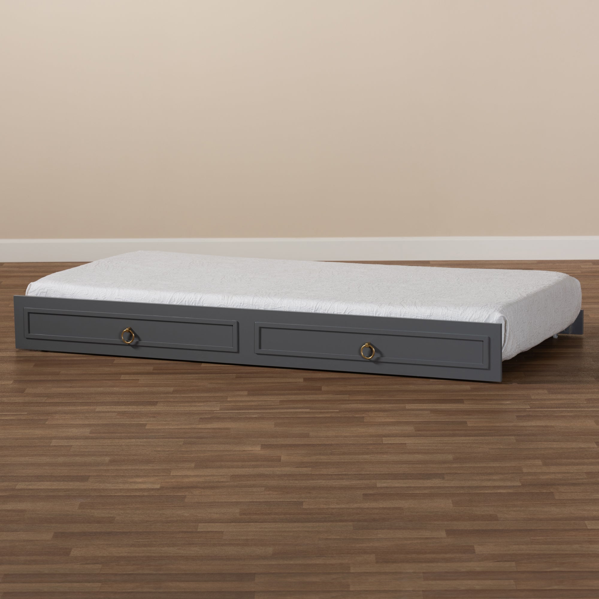 Baxton Studio Mariana Classic and Traditional Grey Finished Wood Twin Size Trundle