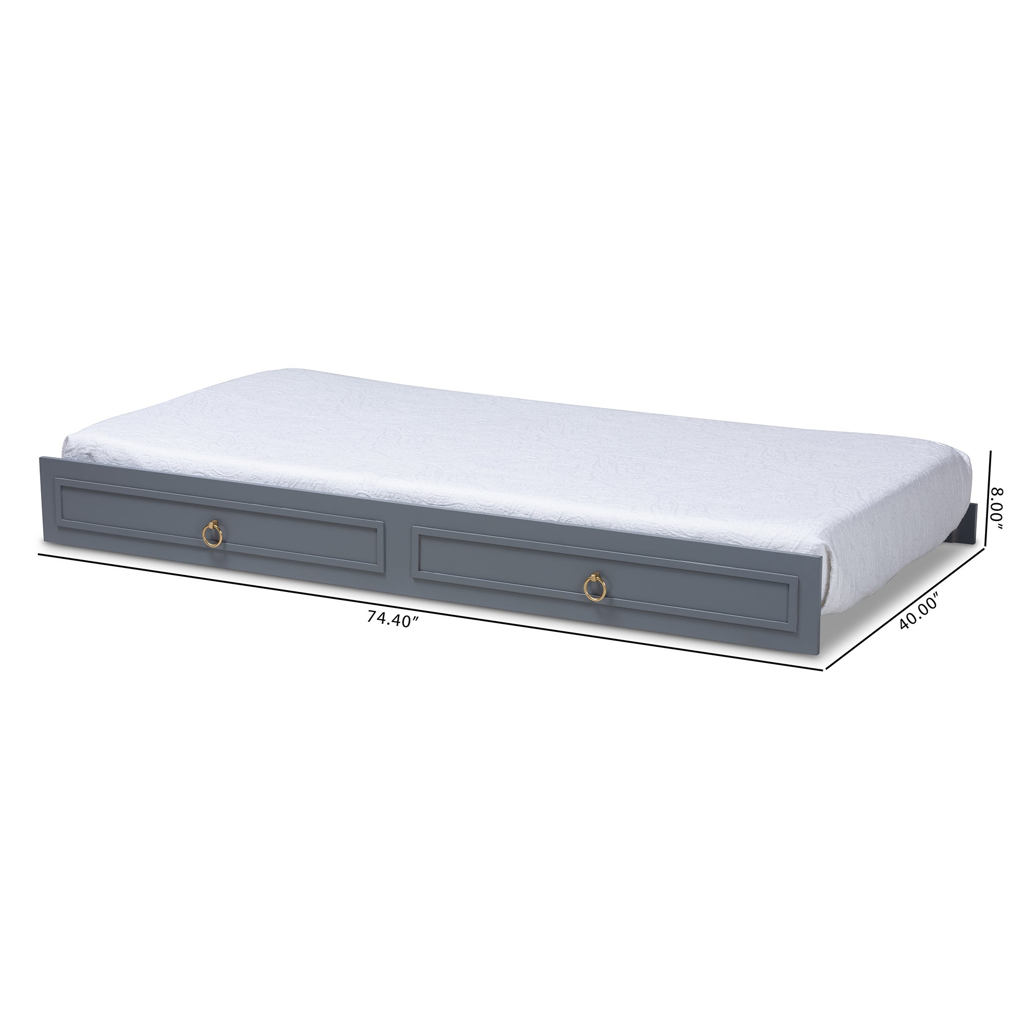 Baxton Studio Mariana Classic and Traditional Grey Finished Wood Twin Size Trundle