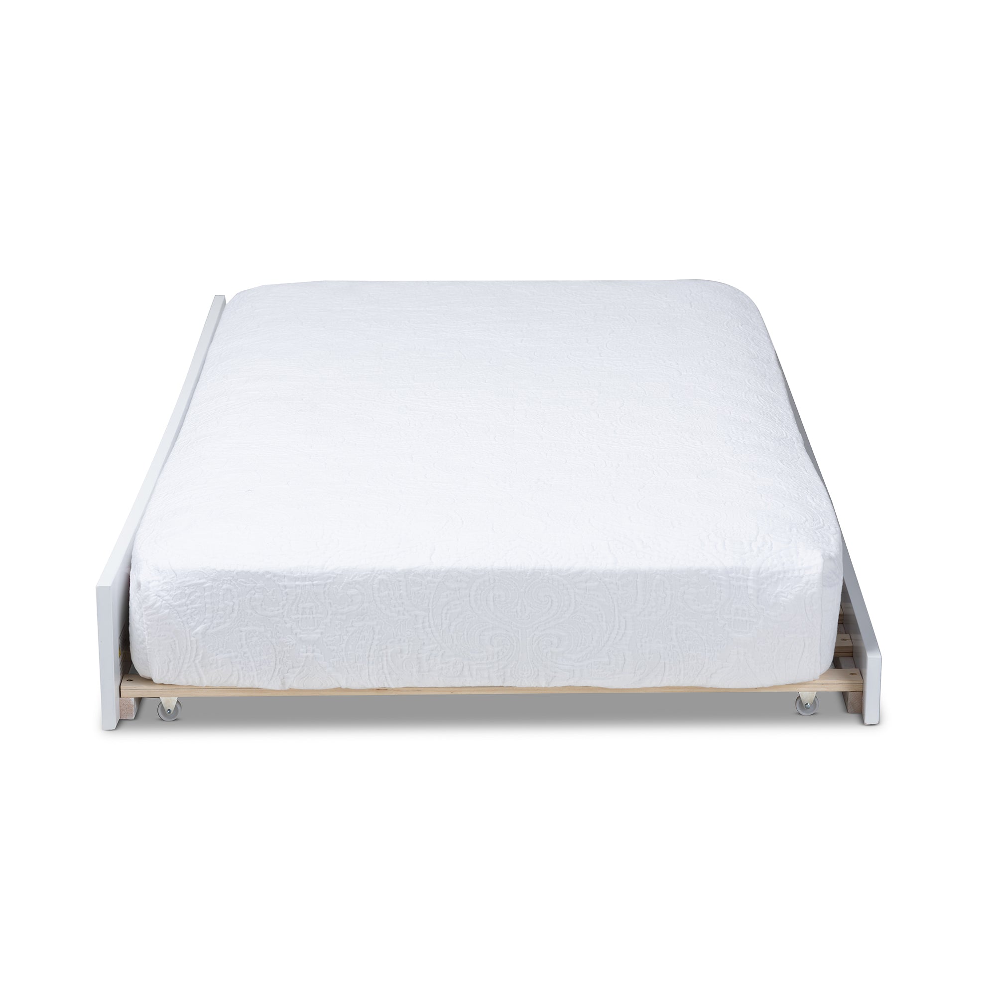 Baxton Studio Neves Cottage Farmhouse White Finished Wood Twin Size Trundle