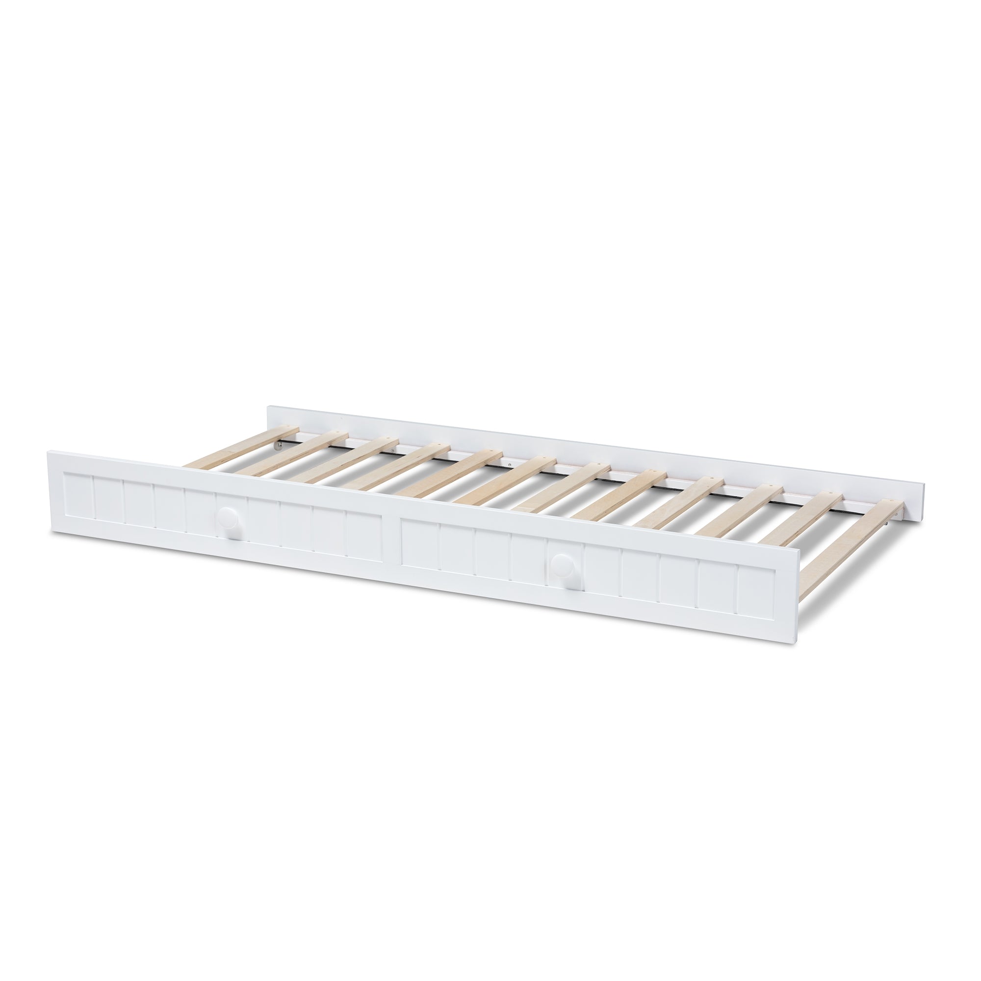 Baxton Studio Neves Cottage Farmhouse White Finished Wood Twin Size Trundle