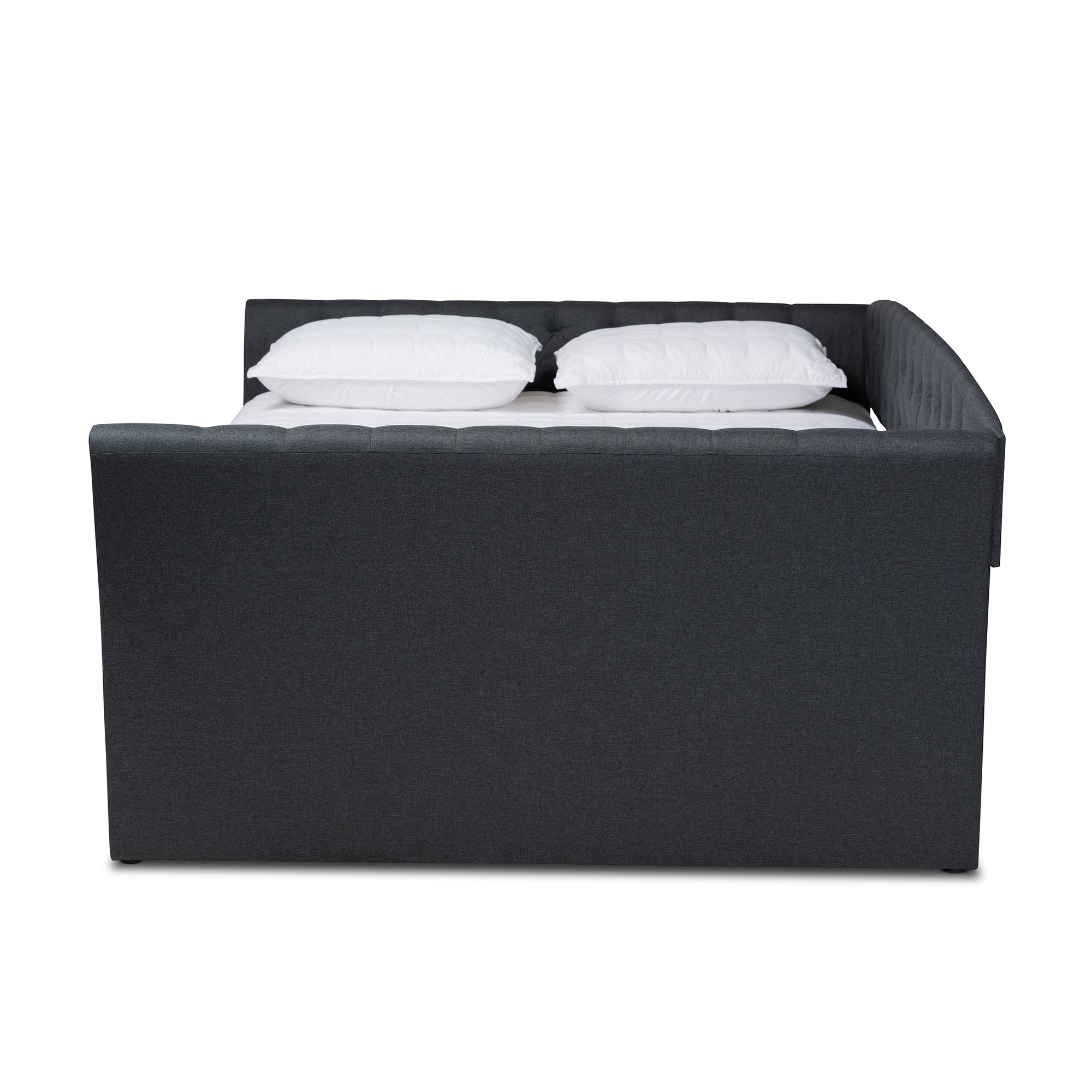 Baxton Studio Delora Modern and Contemporary Dark Grey Fabric Upholstered Queen Size Daybed