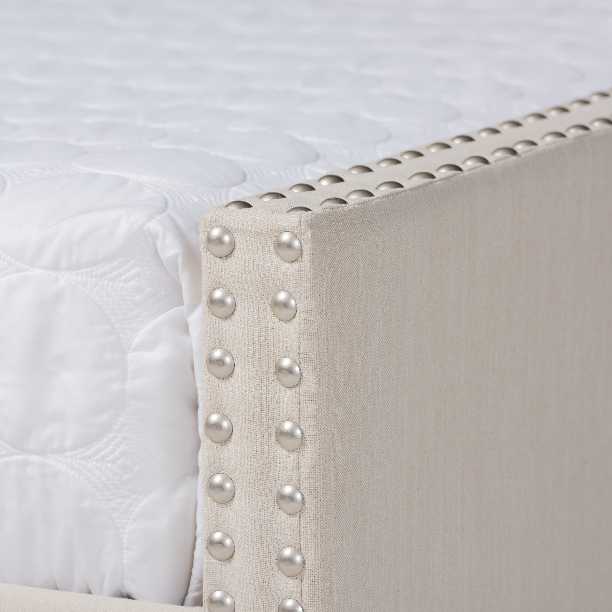 Baxton Studio Haylie Modern and Contemporary Beige Fabric Upholstered Queen Size Daybed with Roll-Out Trundle Bed