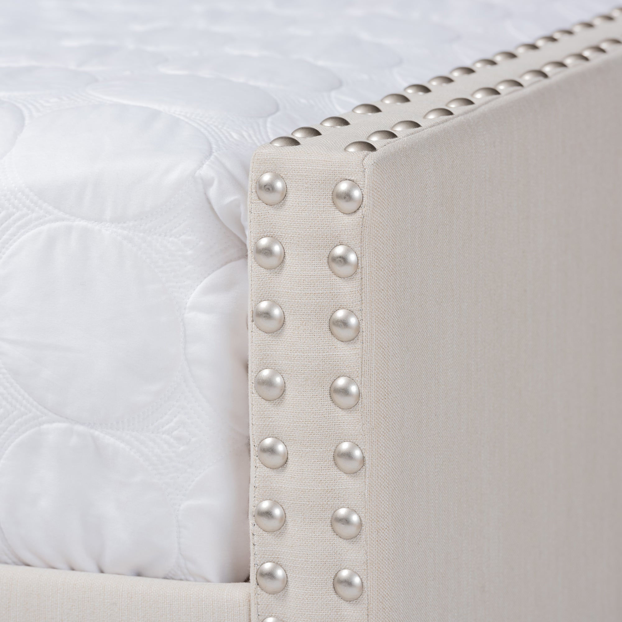 Baxton Studio Haylie Modern and Contemporary Beige Fabric Upholstered Queen Size Daybed