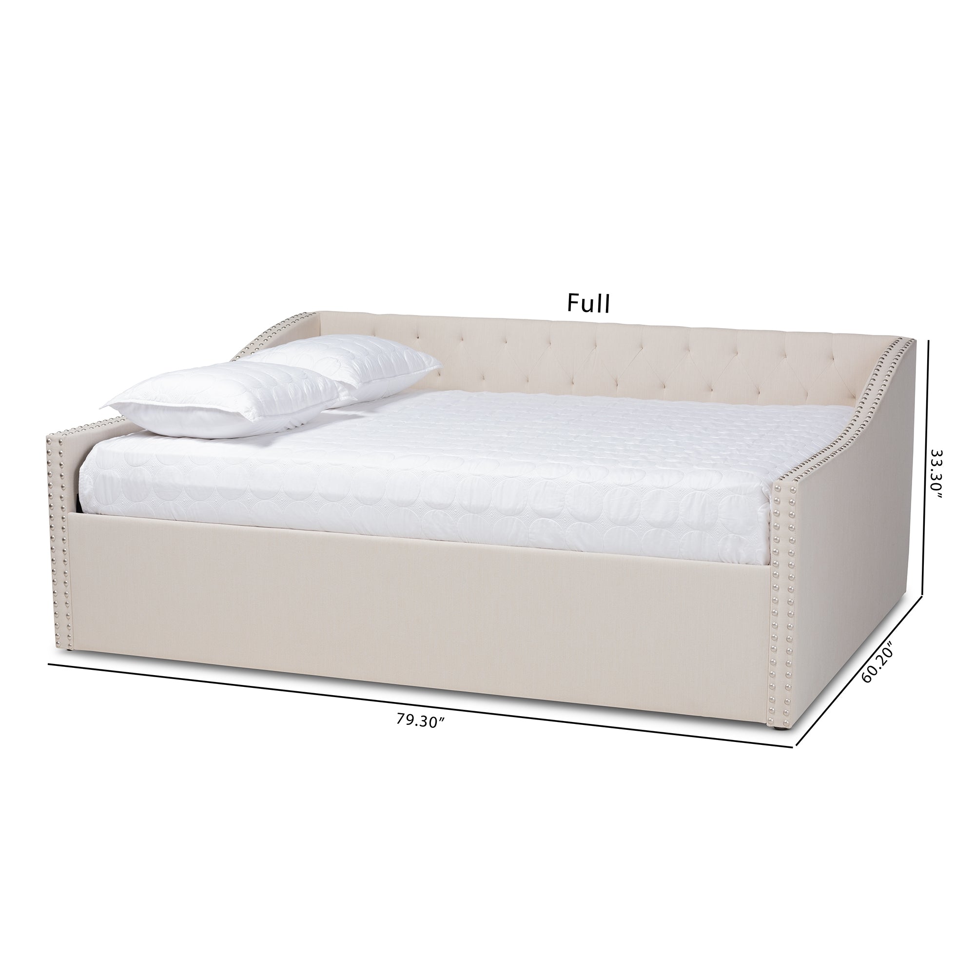 Baxton Studio Haylie Modern and Contemporary Beige Fabric Upholstered Queen Size Daybed