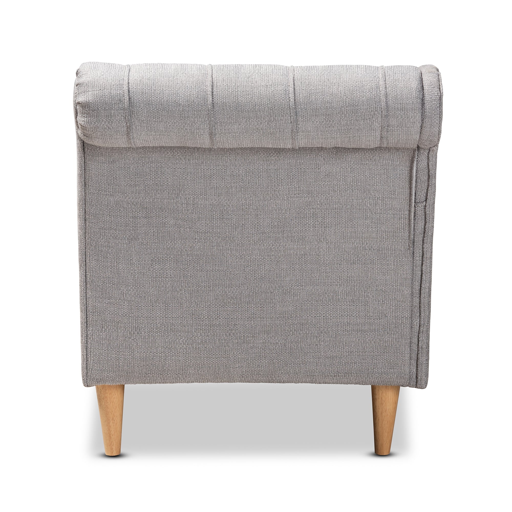 Baxton Studio Emeline Modern and Contemporary Grey Fabric Upholstered Oak Finished Chaise Lounge