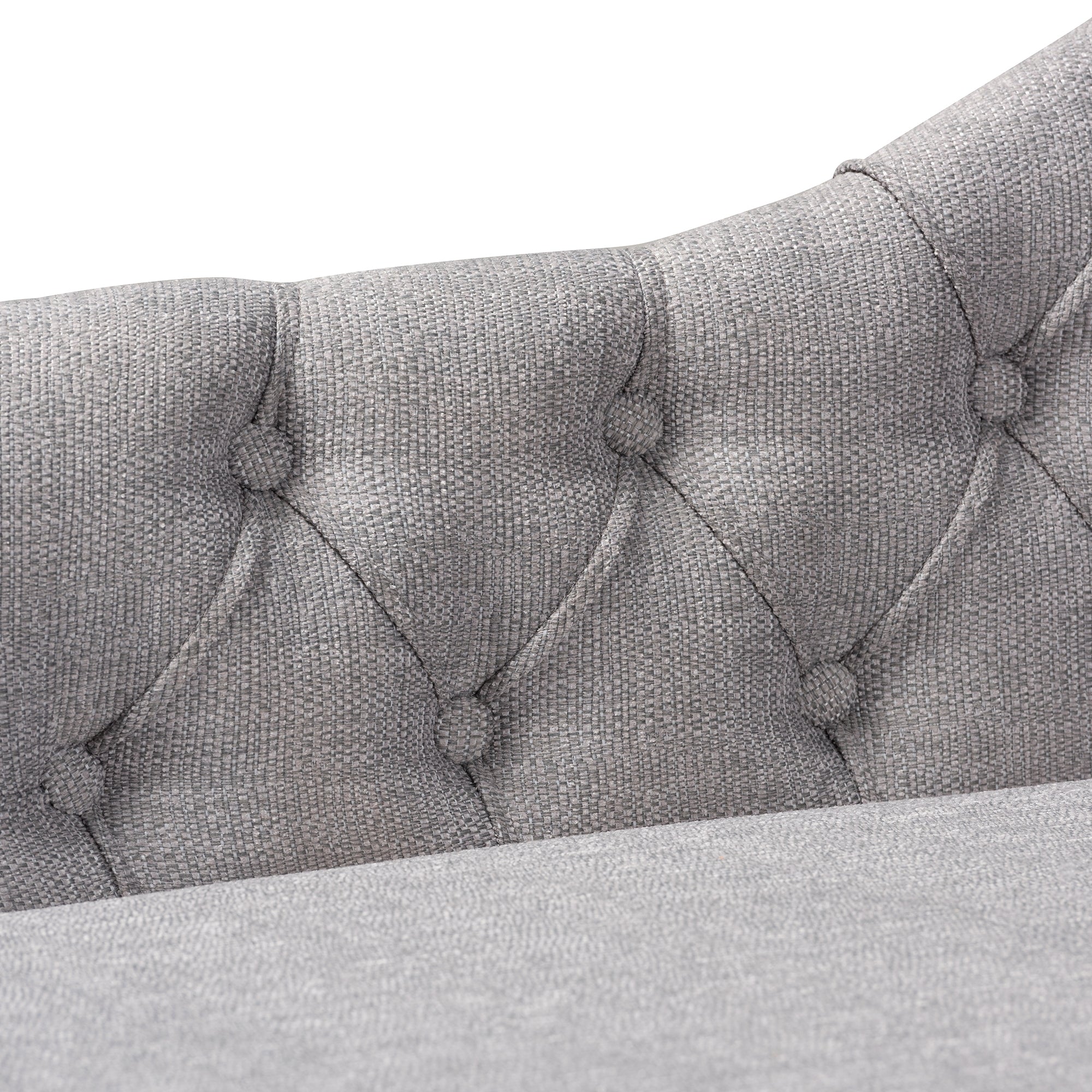 Baxton Studio Emeline Modern and Contemporary Grey Fabric Upholstered Oak Finished Chaise Lounge