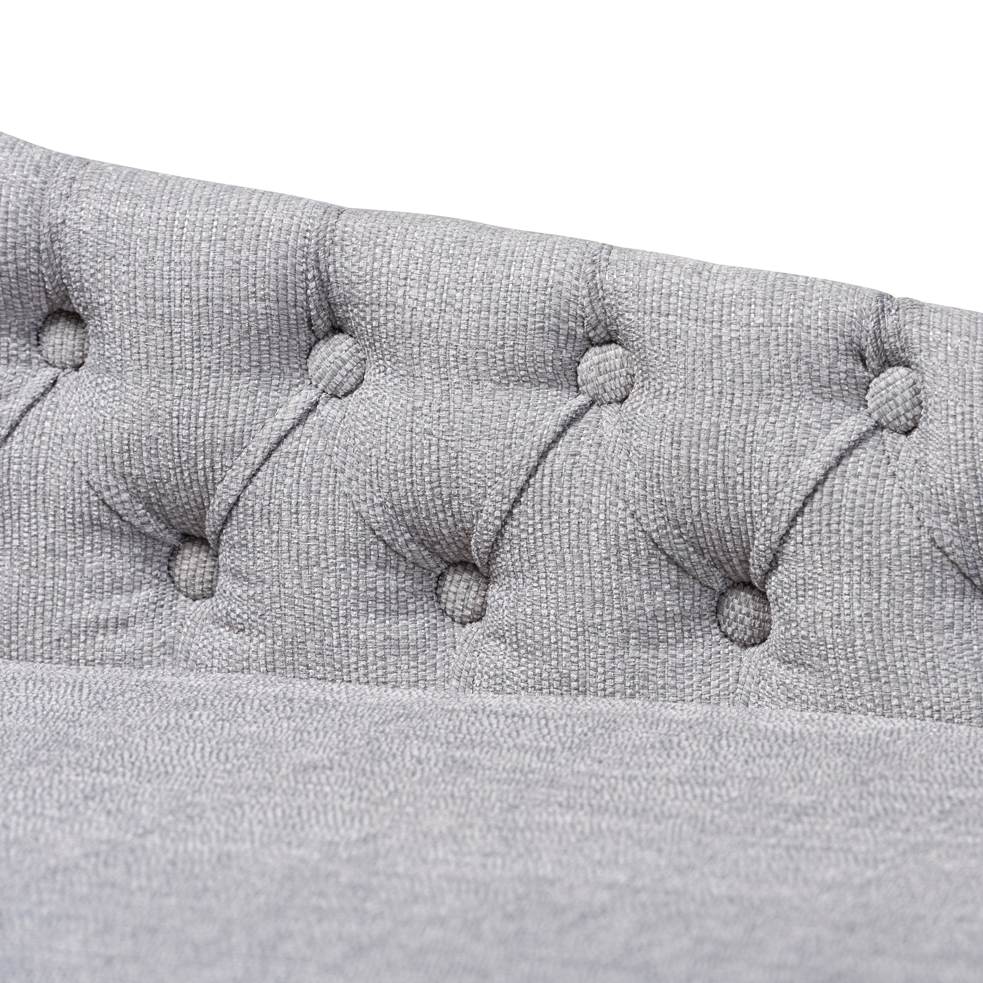 Baxton Studio Florent Modern and Contemporary Grey Fabric Upholstered Black Finished Chaise Lounge