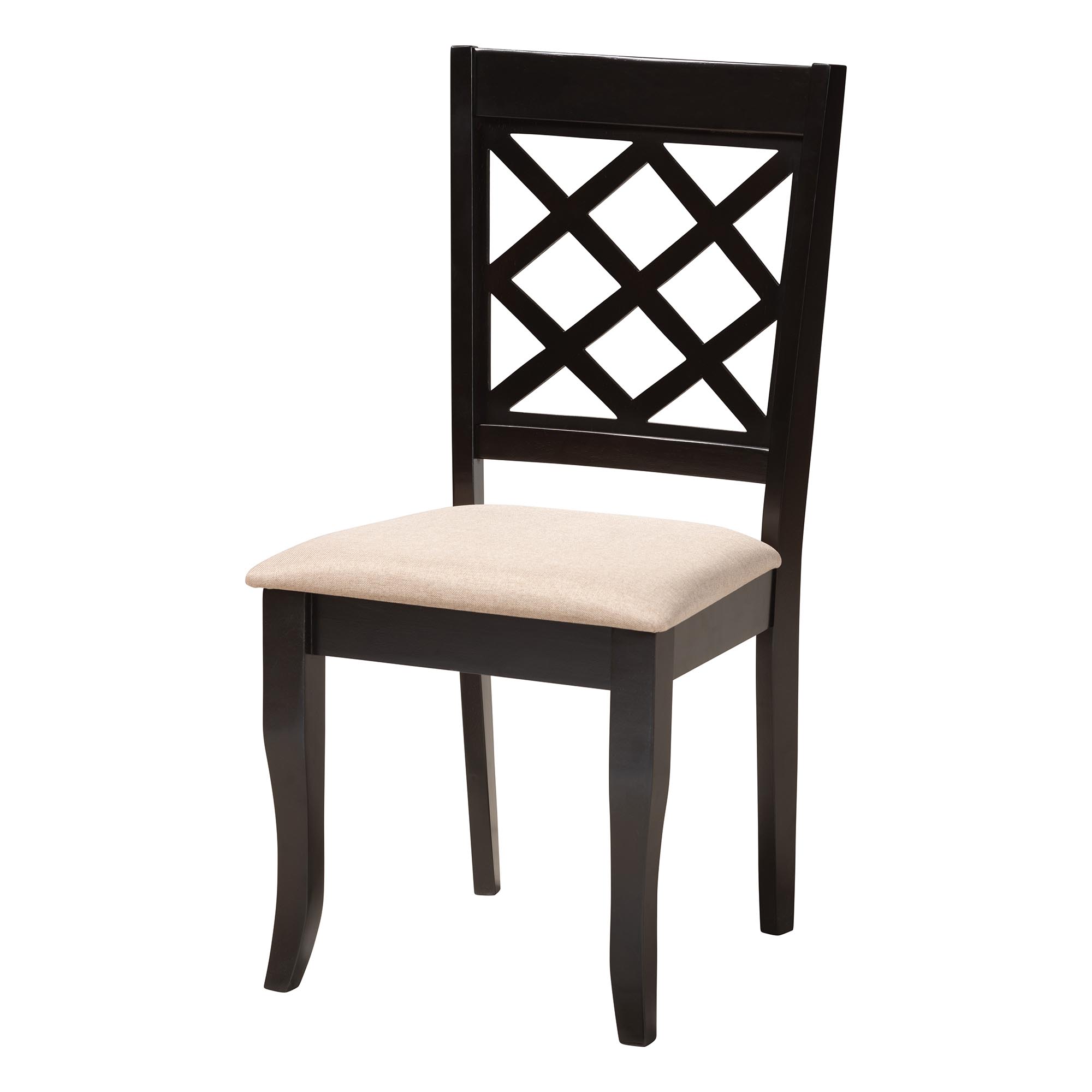Baxton Studio Jana Modern Sand Fabric and Espresso Brown Wood 5-Piece Dining Set