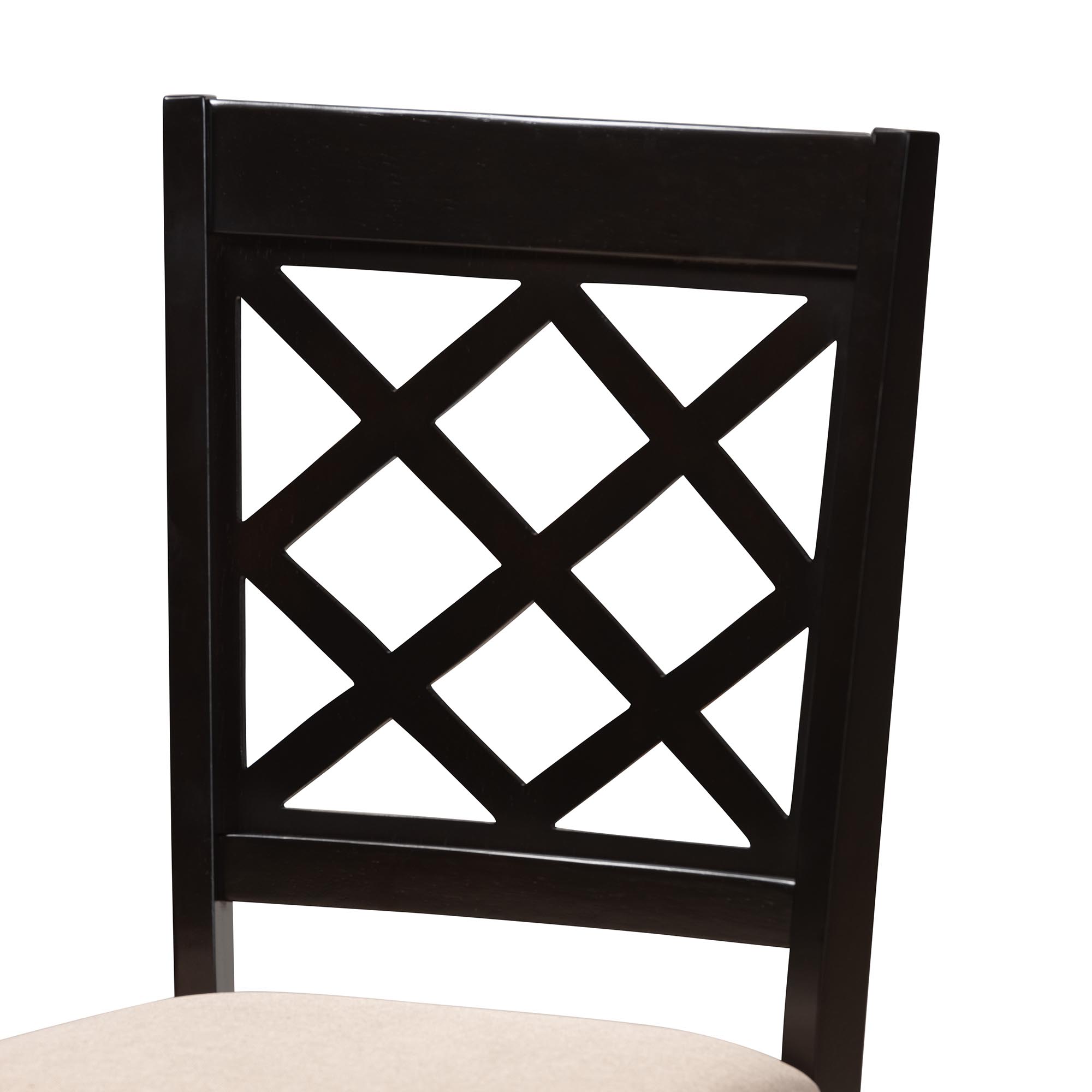 Baxton Studio Jana Modern Sand Fabric and Espresso Brown Wood 5-Piece Dining Set