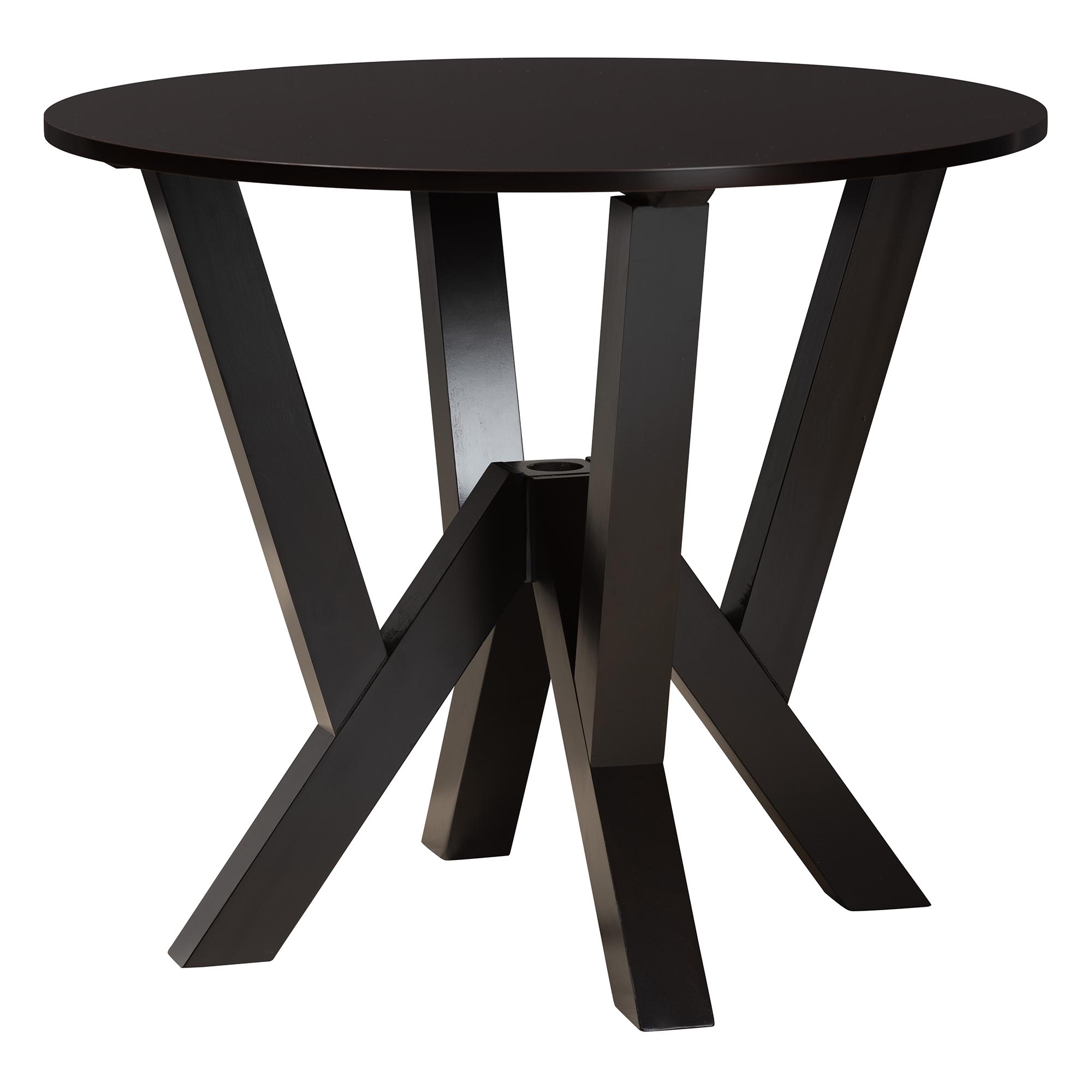 Baxton Studio Adina Modern Sand Fabric and Dark Brown Wood 5-Piece Dining Set