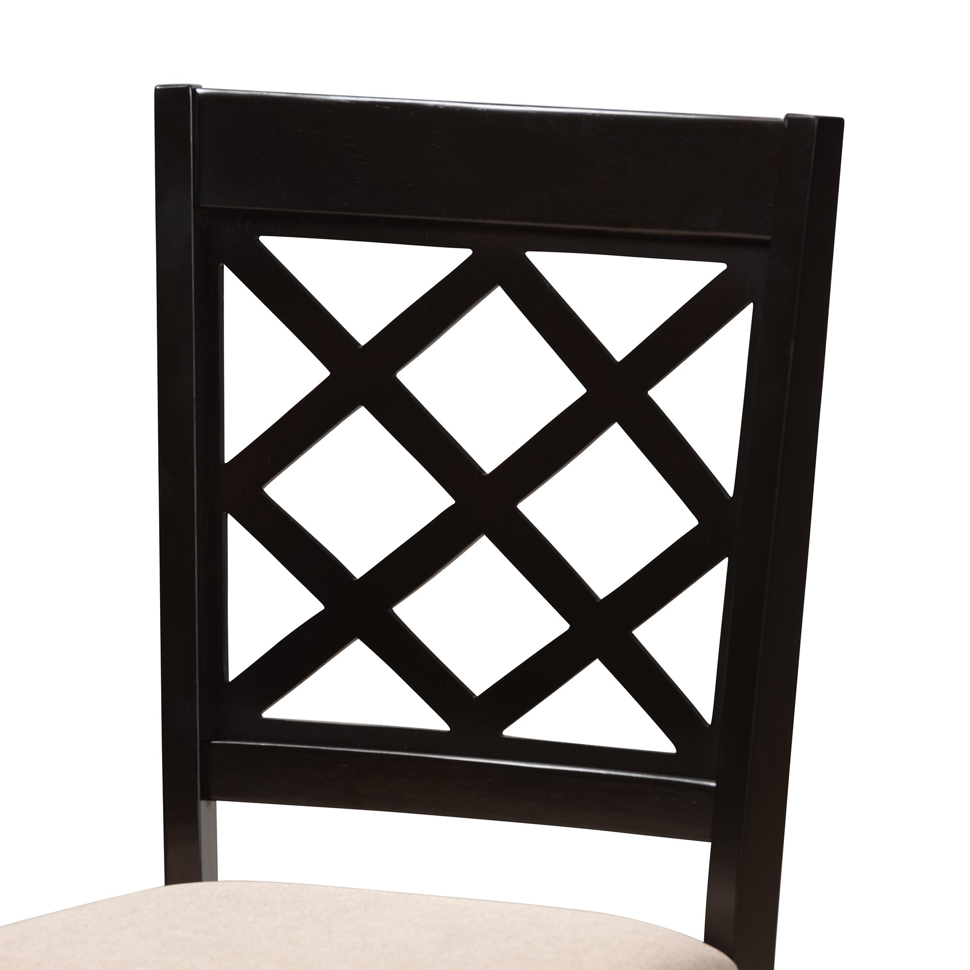 Baxton Studio Verner Modern and Contemporary Sand Fabric Upholstered Espresso Brown Finished Wood Dining Chair (Set of 4)